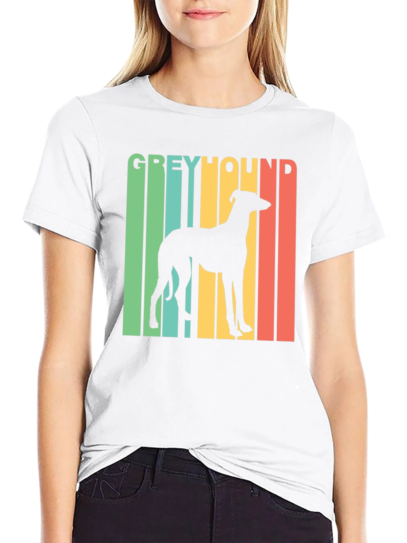 Retro Greyhound Dog Graphic Tee
