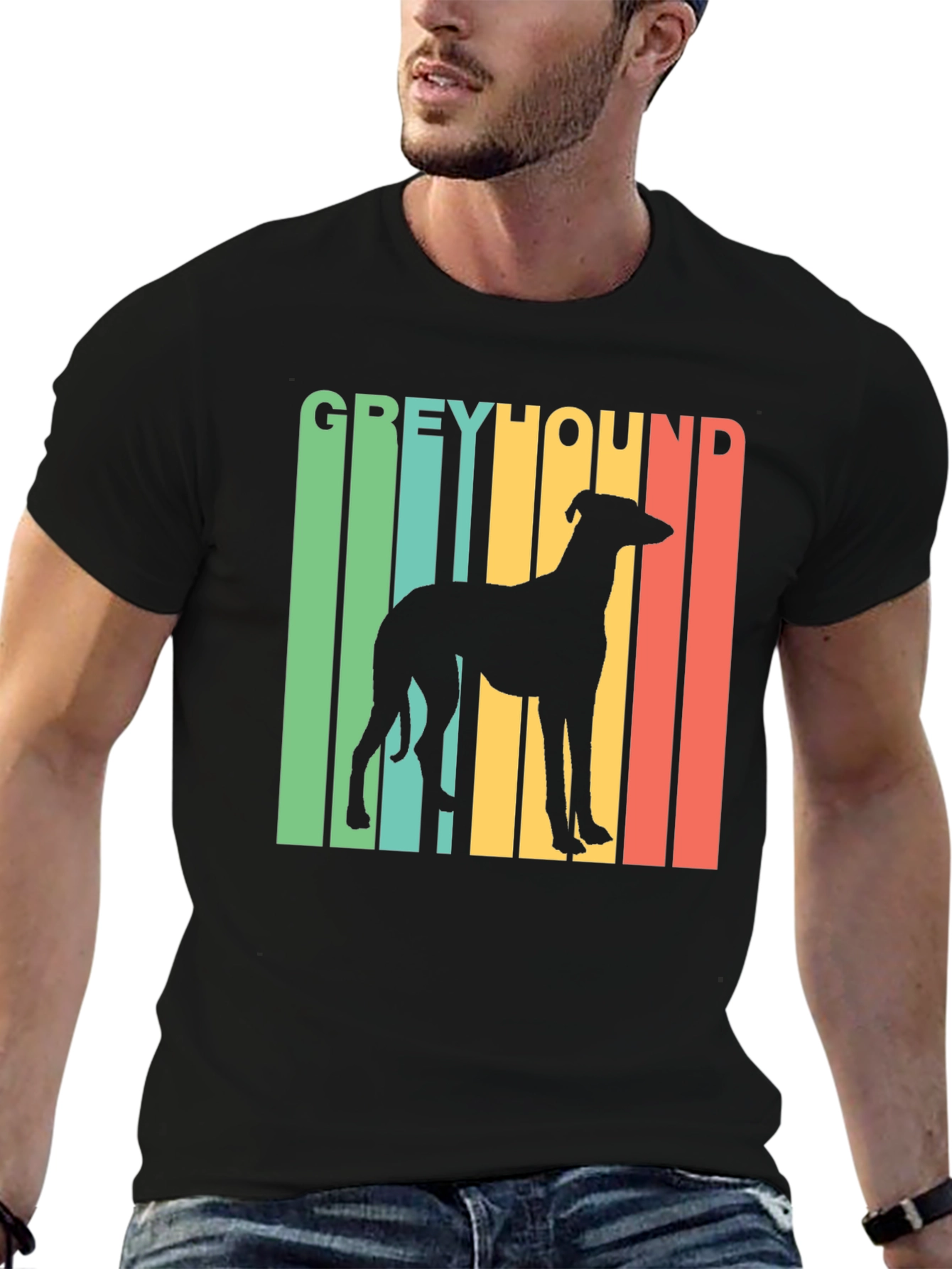 Retro Greyhound Dog Graphic Tee