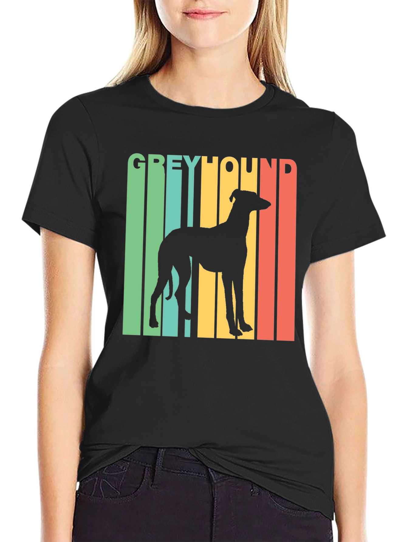 Retro Greyhound Dog Graphic Tee