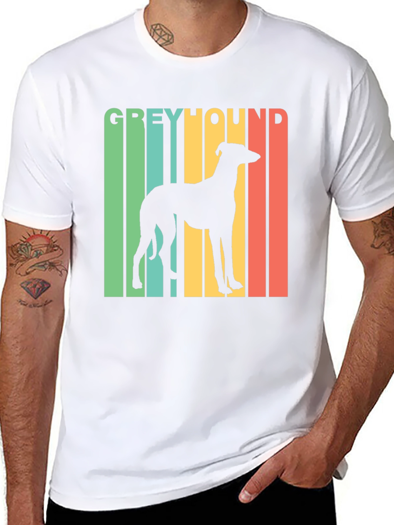 Retro Greyhound Dog Graphic Tee