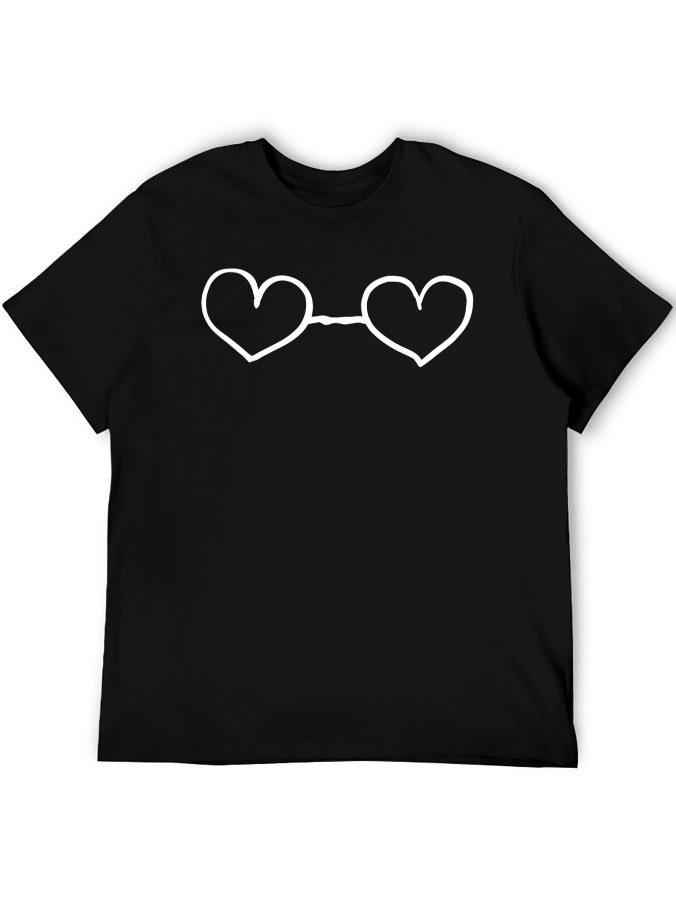Heart Glasses Black Tee - Unique Style