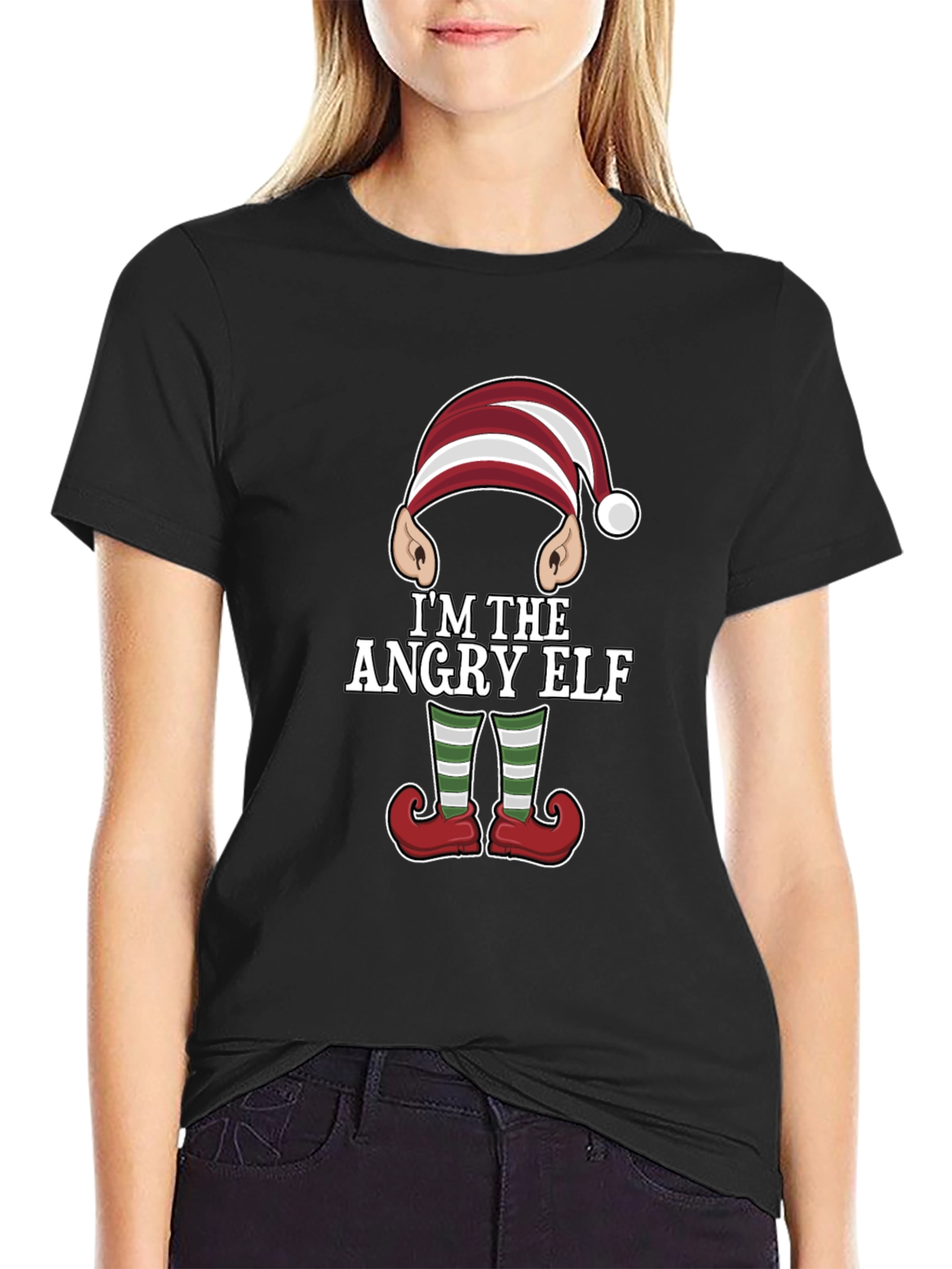 Angry Elf Christmas Graphic Tee