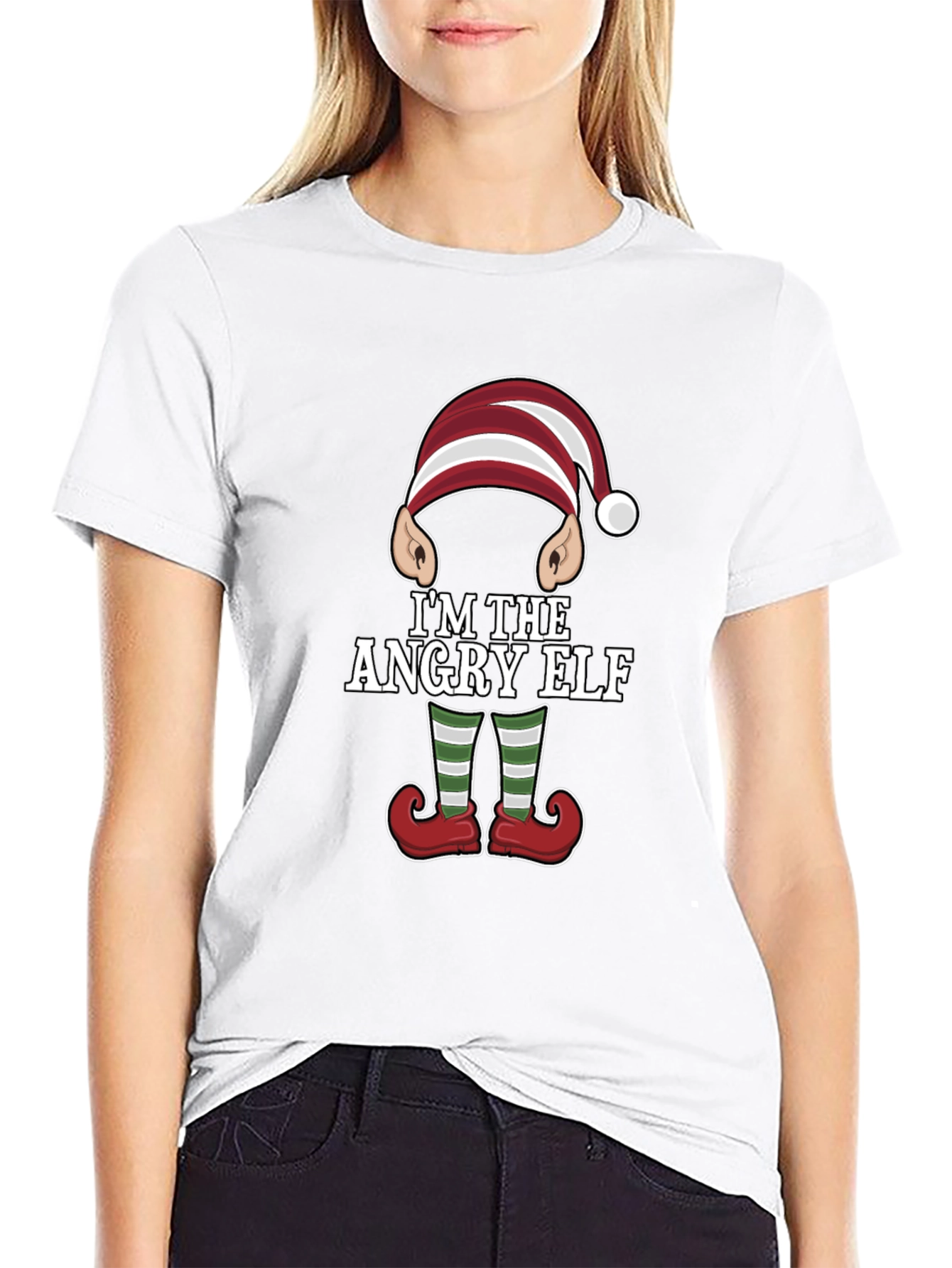 Angry Elf Christmas Graphic Tee