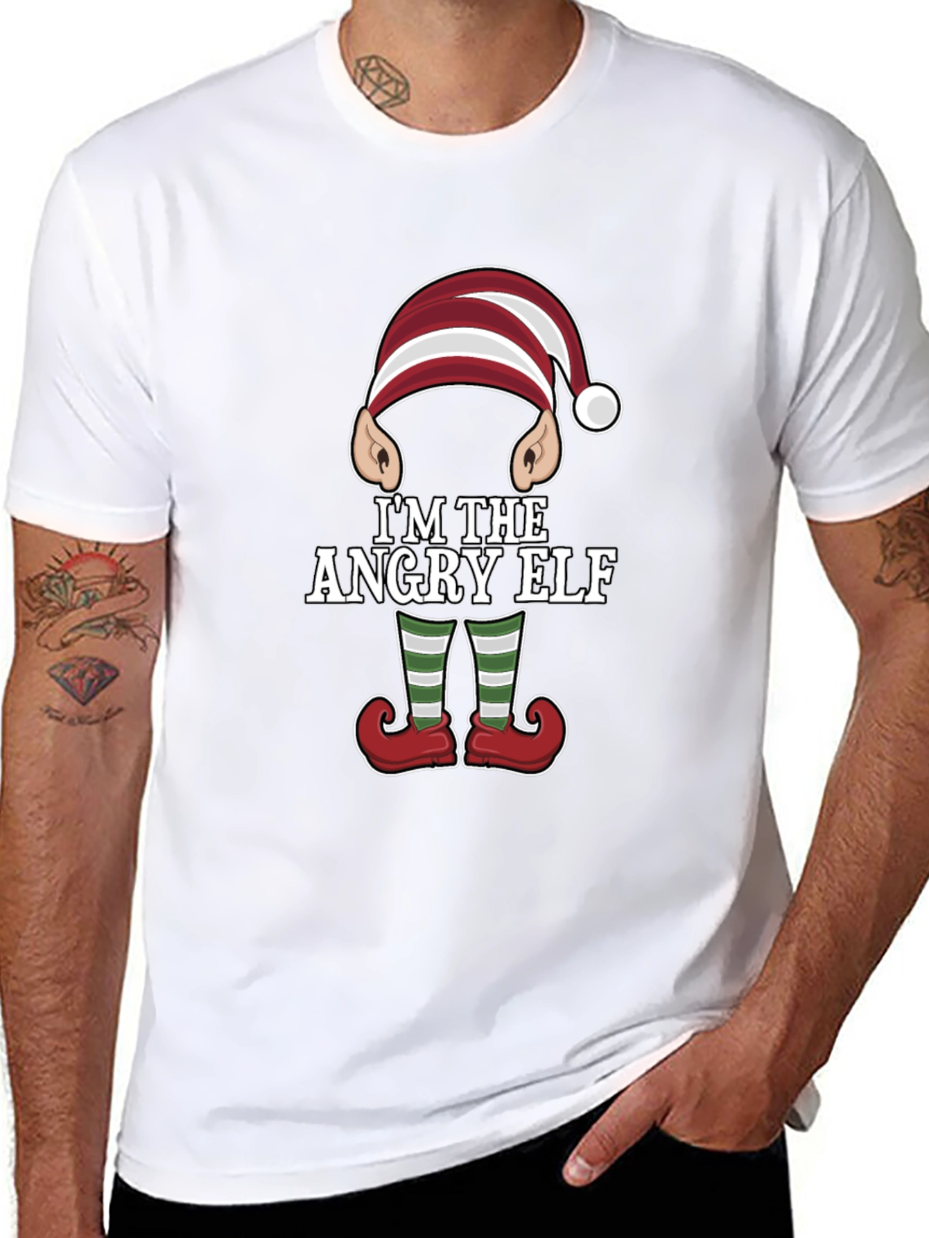 Angry Elf Christmas Graphic Tee