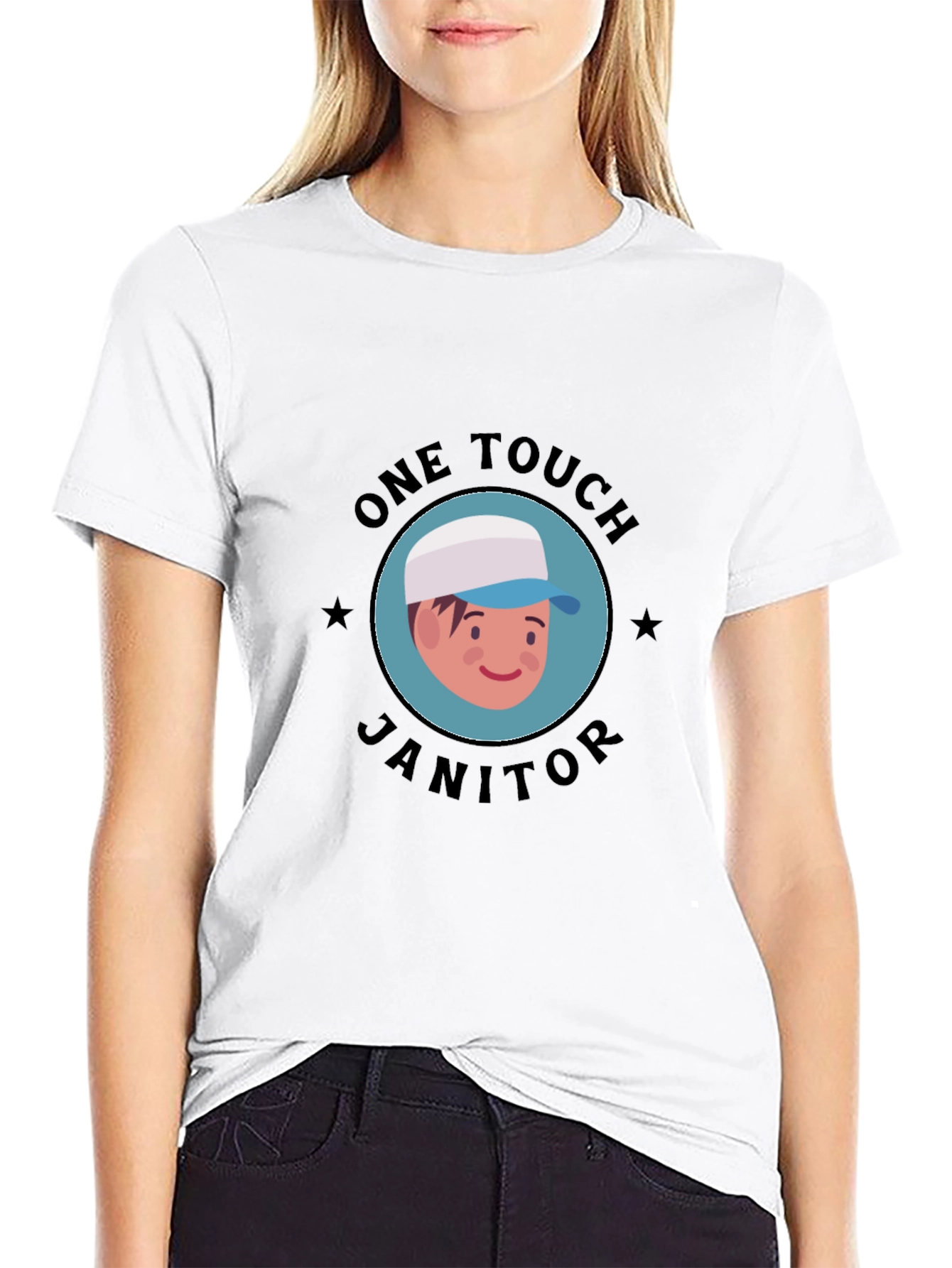 One Touch Janitor Graphic T-Shirt - Black