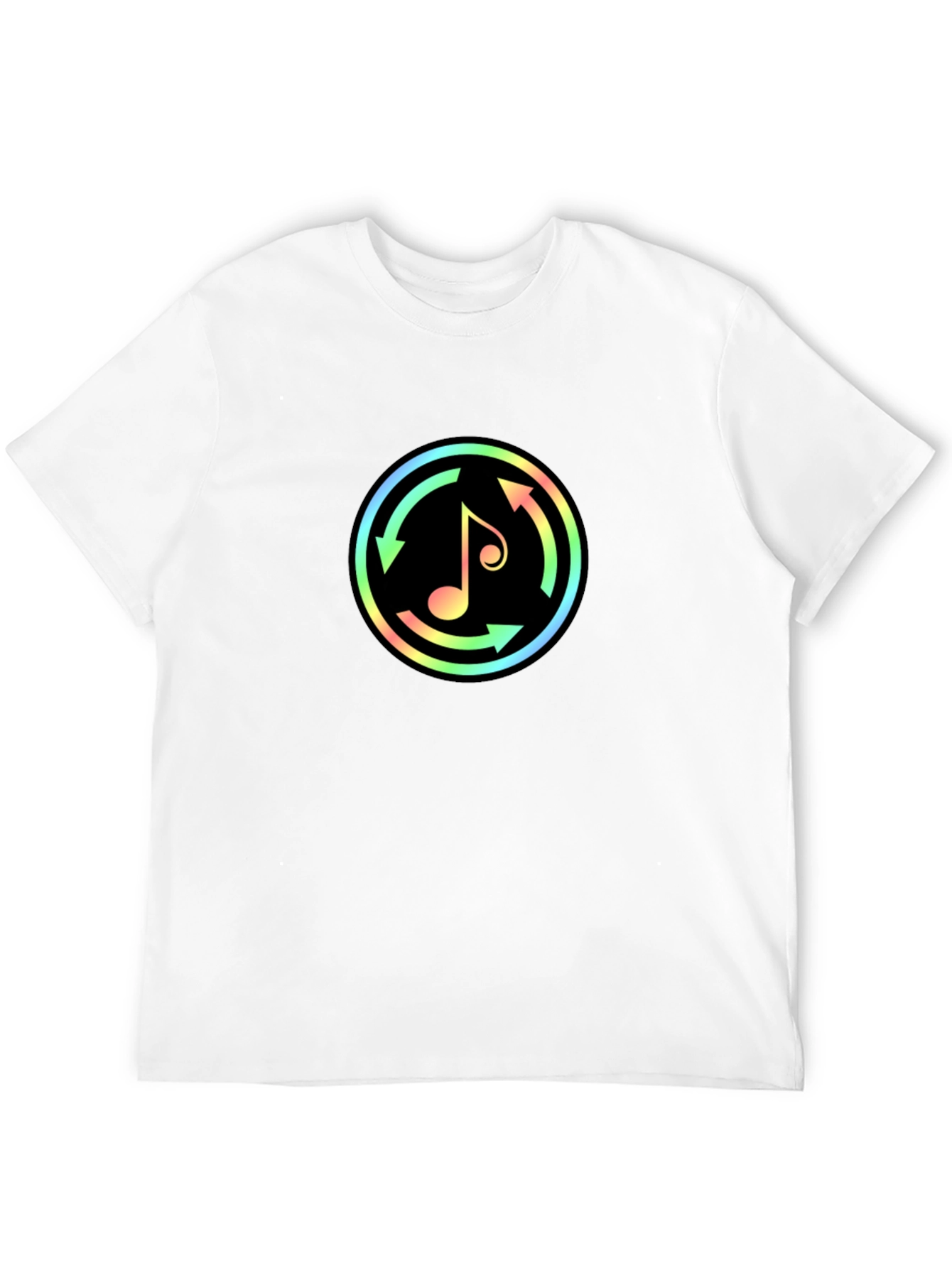 Neon Music Note Graphic Black T-Shirt