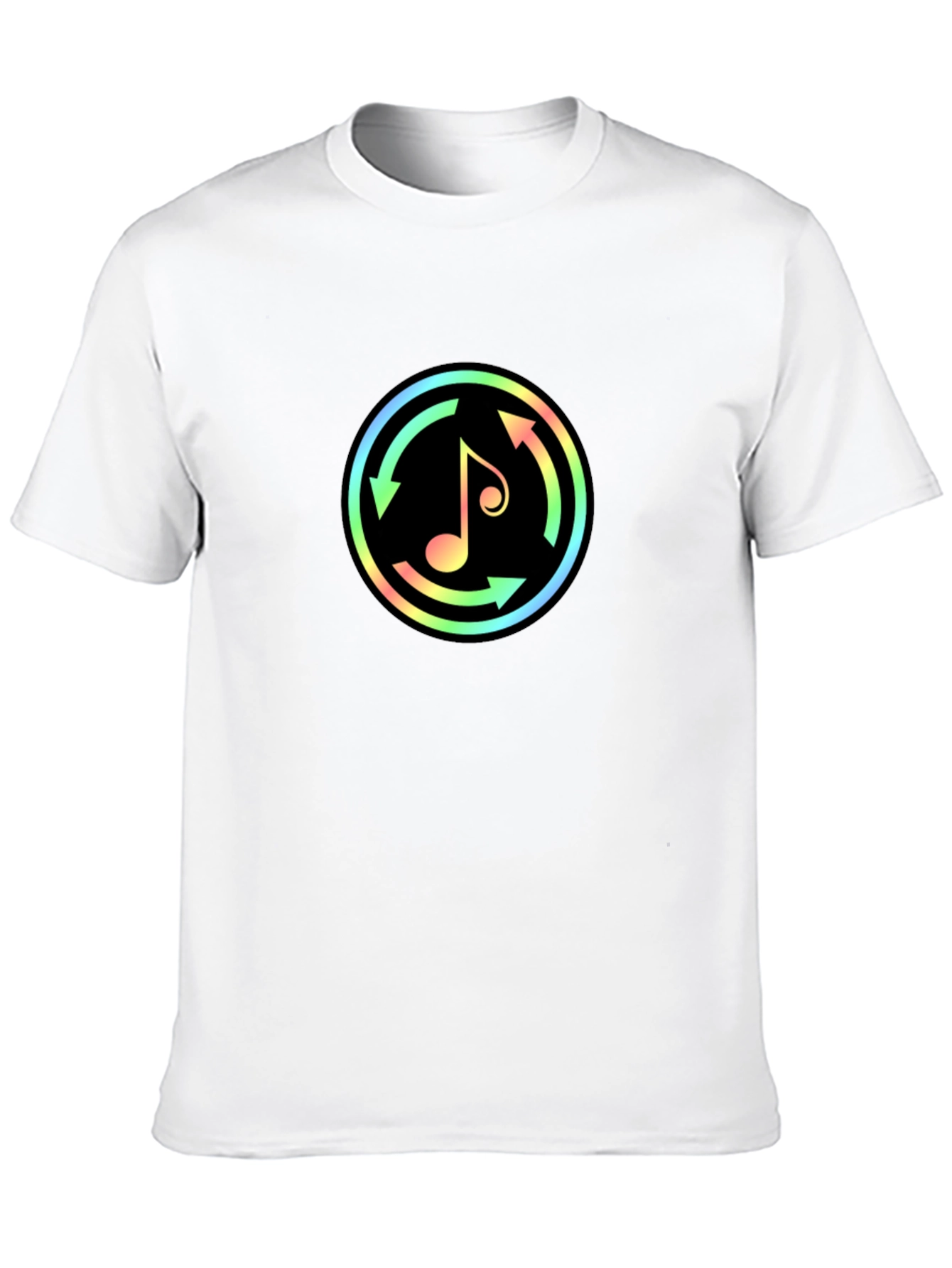 Neon Music Note Graphic Black T-Shirt