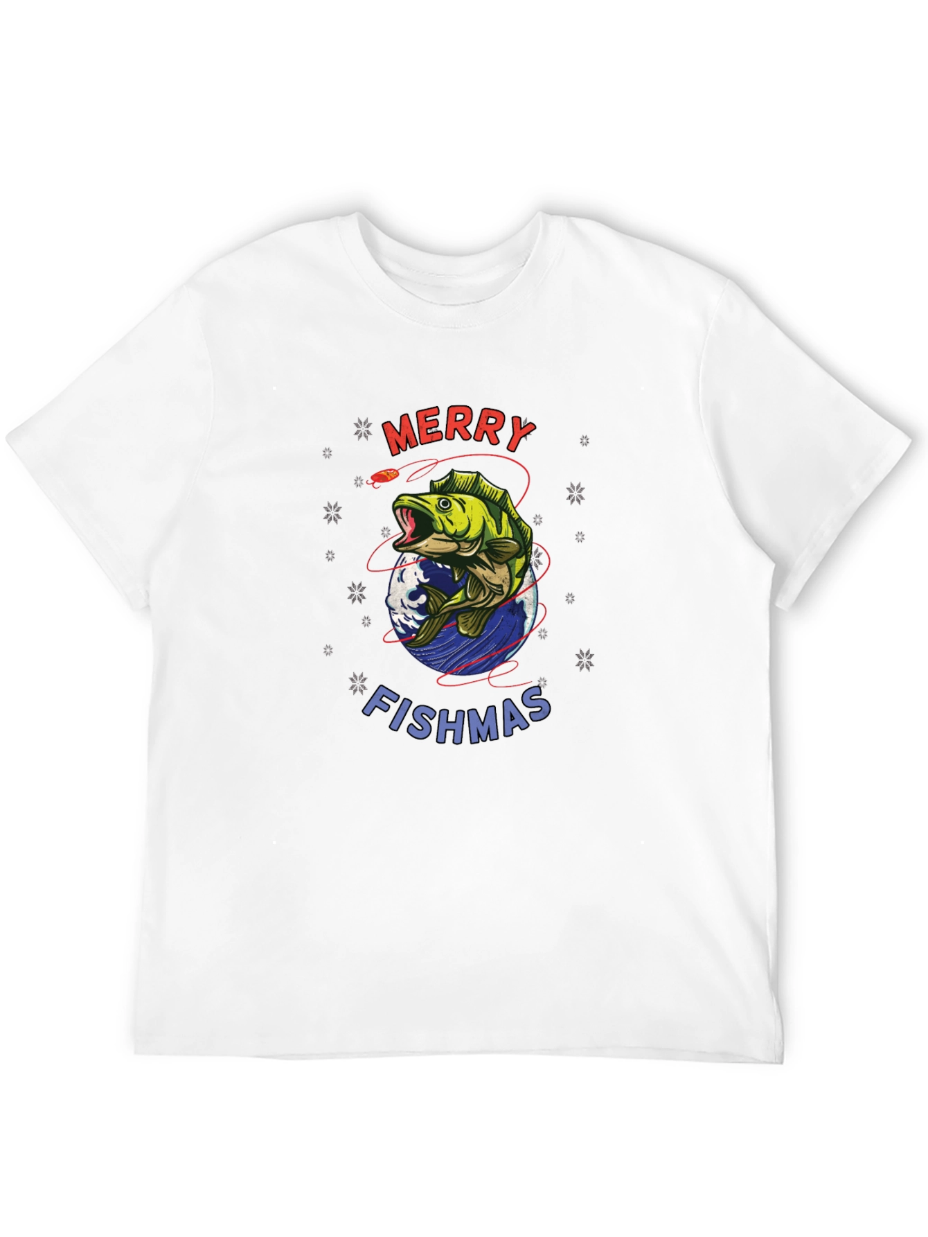 Merry Fishmas Graphic Tee - Holiday Fishing Shirt