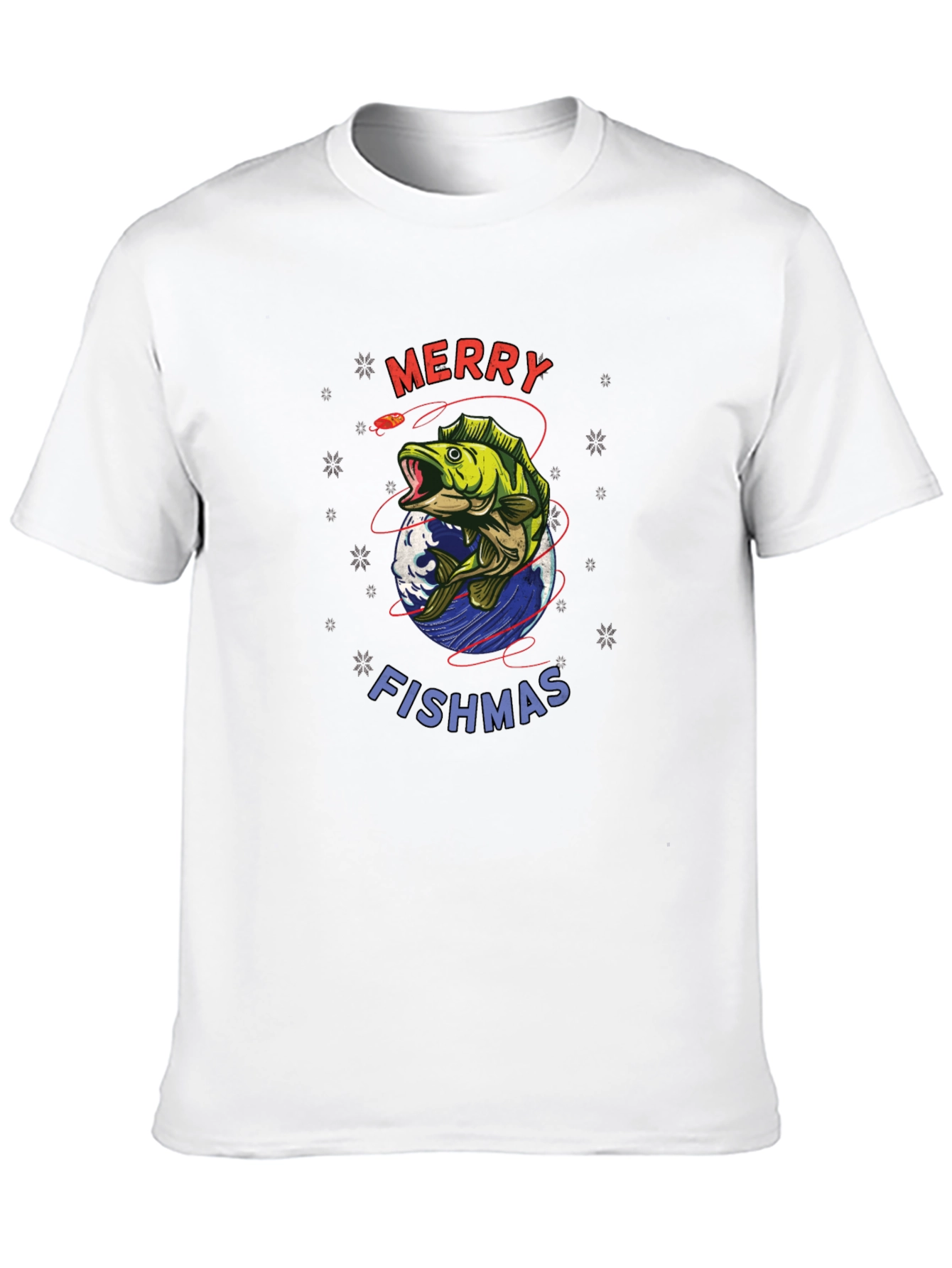 Merry Fishmas Graphic Tee - Holiday Fishing Shirt