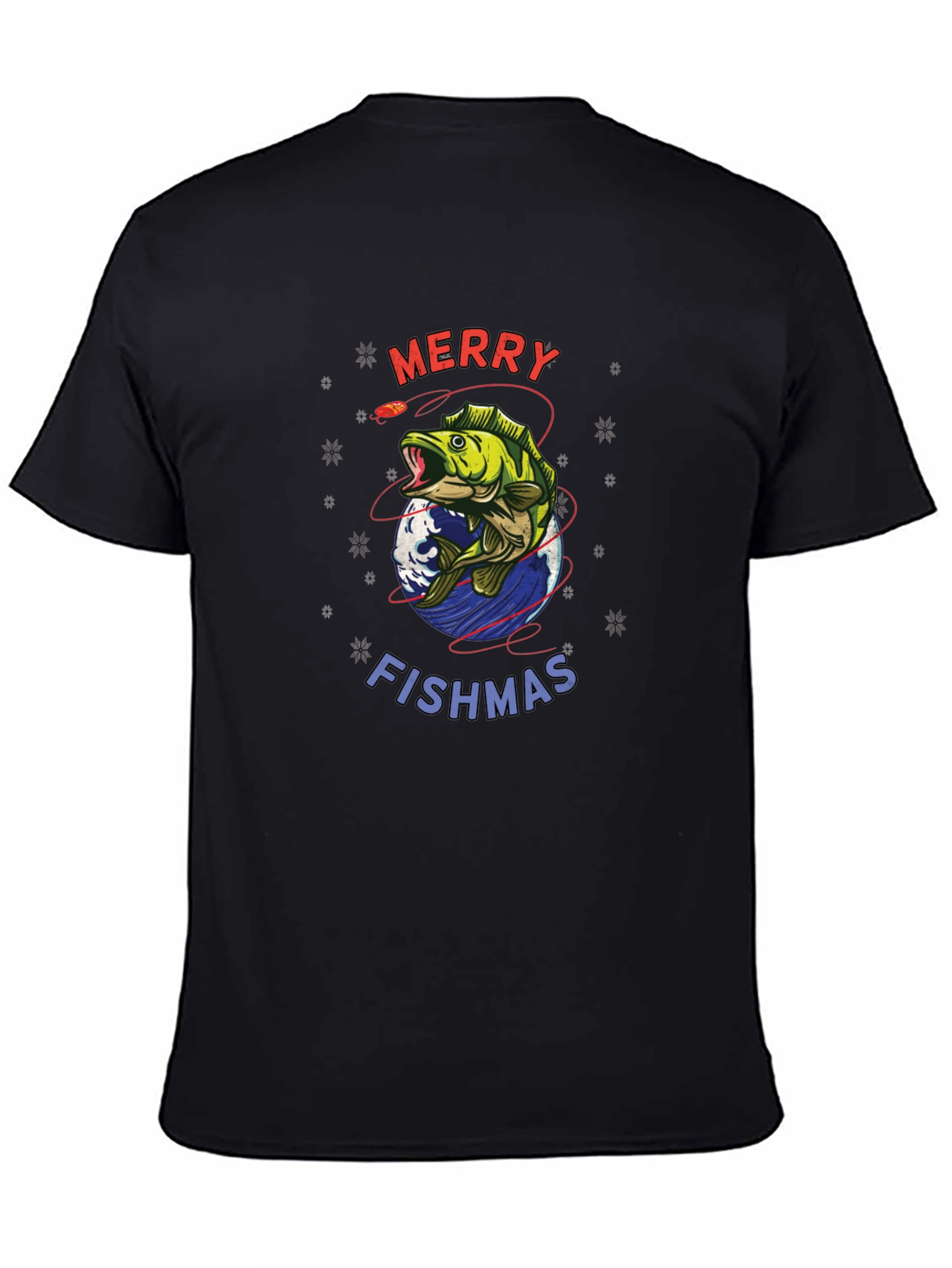 Merry Fishmas Graphic Tee - Holiday Fishing Shirt