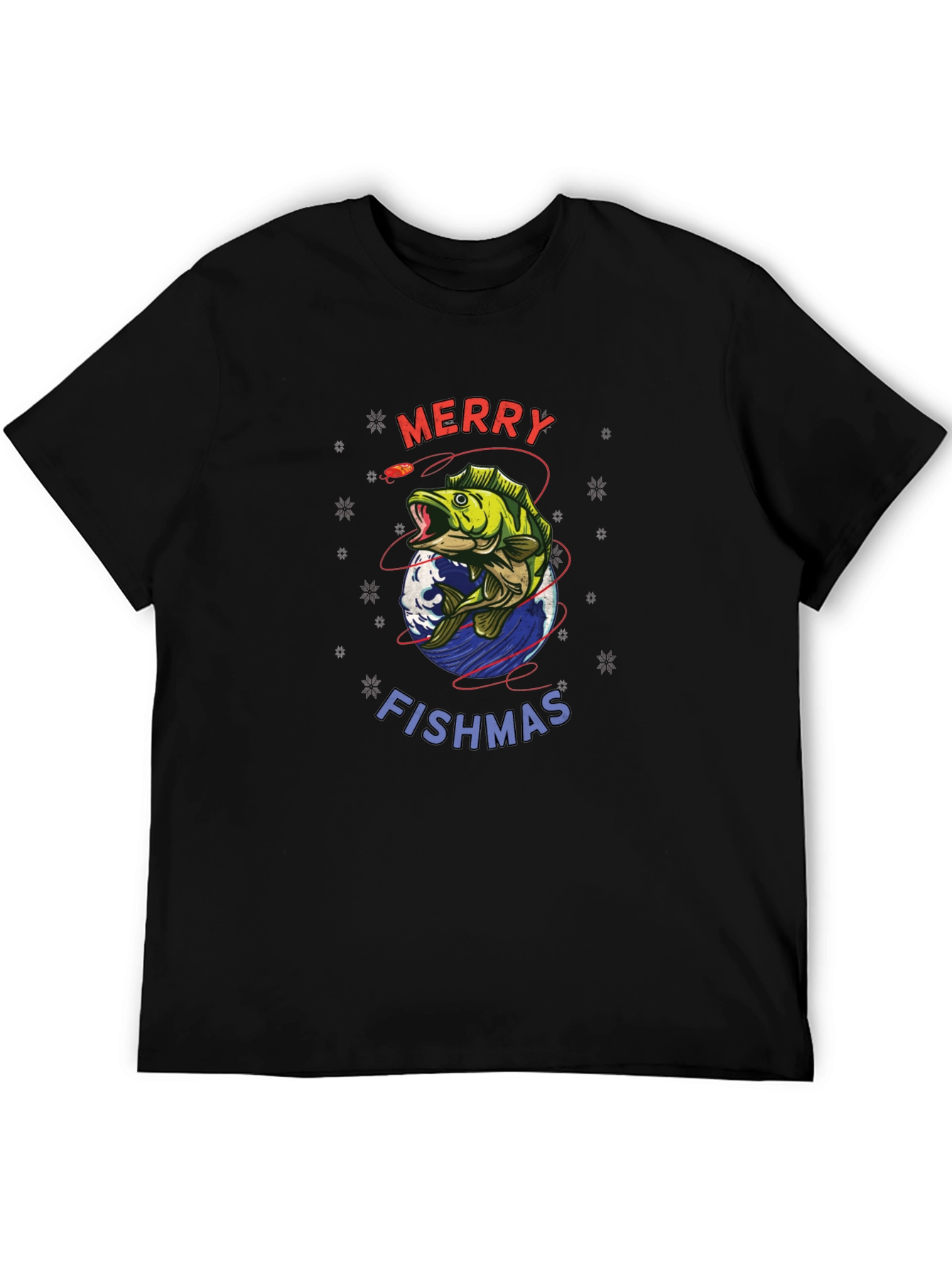 Merry Fishmas Graphic Tee - Holiday Fishing Shirt