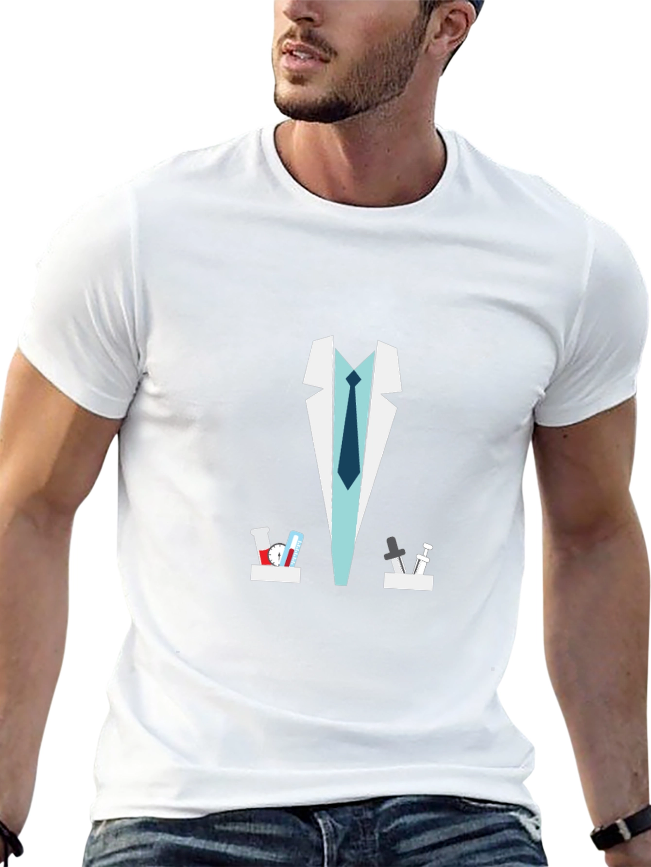 Scientist Lab Coat Graphic Novelty T-Shirt