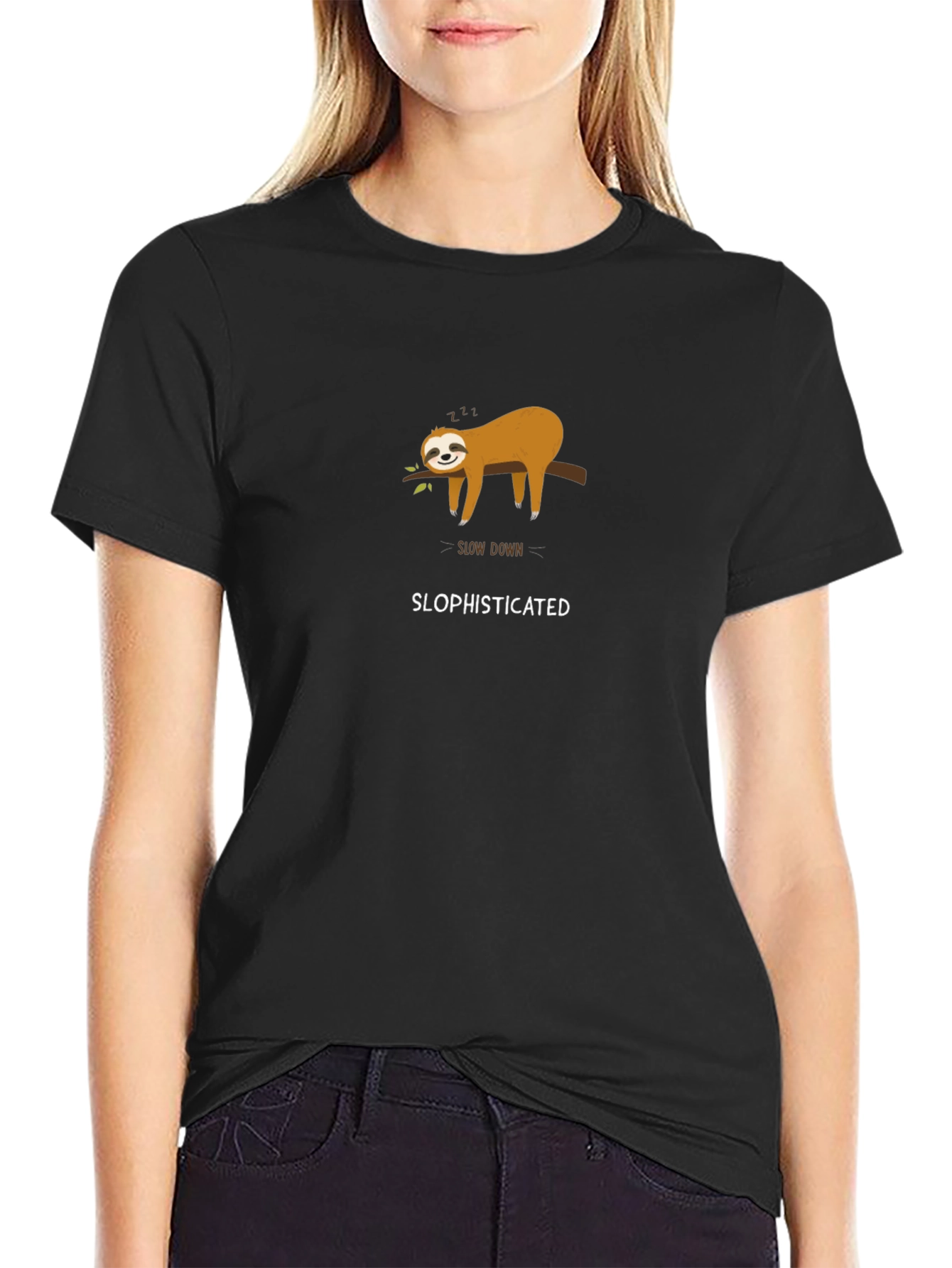 Slow Down Slophisticated Sloth Graphic Tee