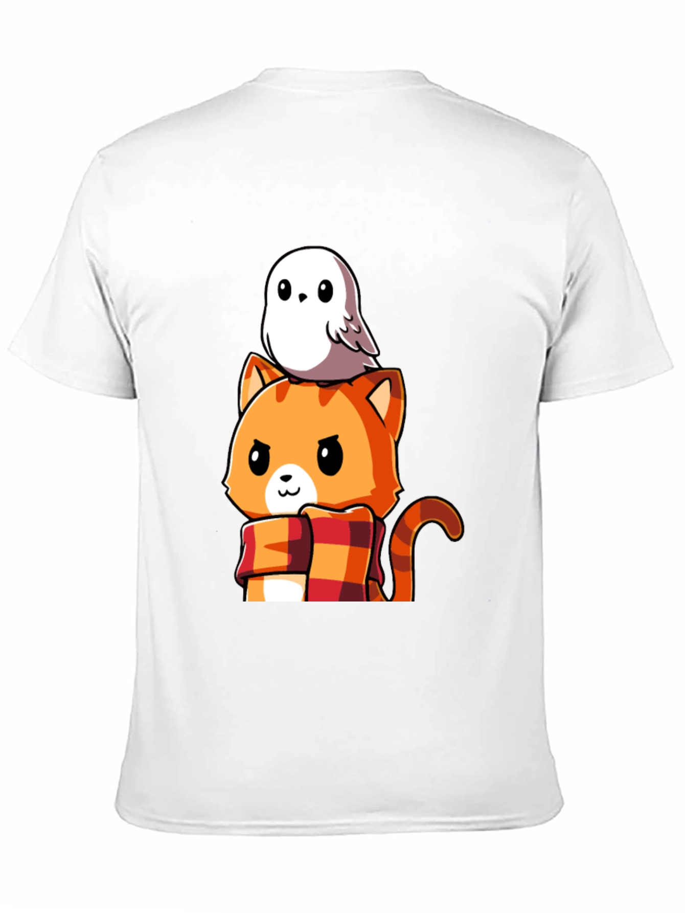 Cat & Owl Cartoon Graphic Tee