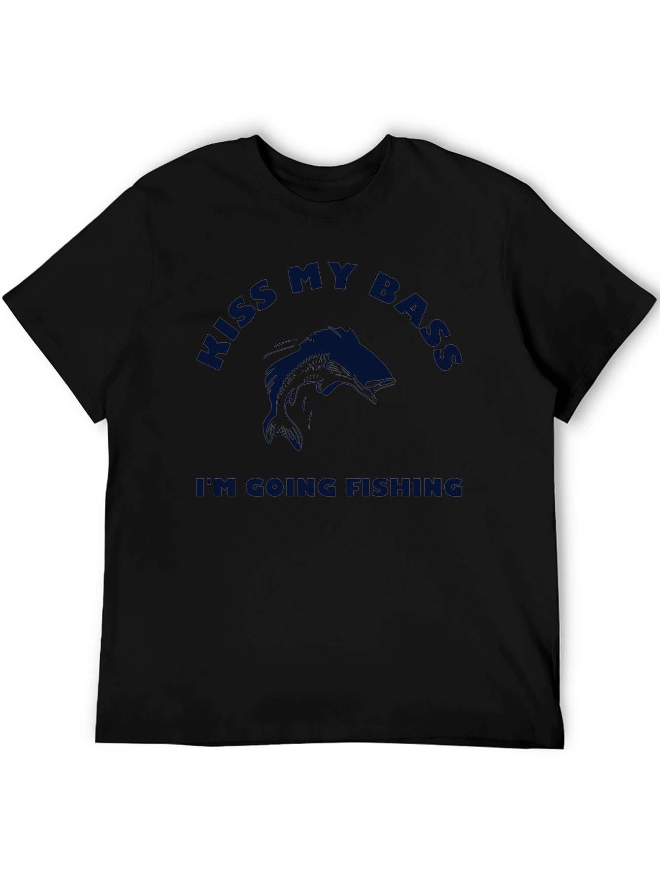 Kiss My Bass Fishing T-Shirt - Black