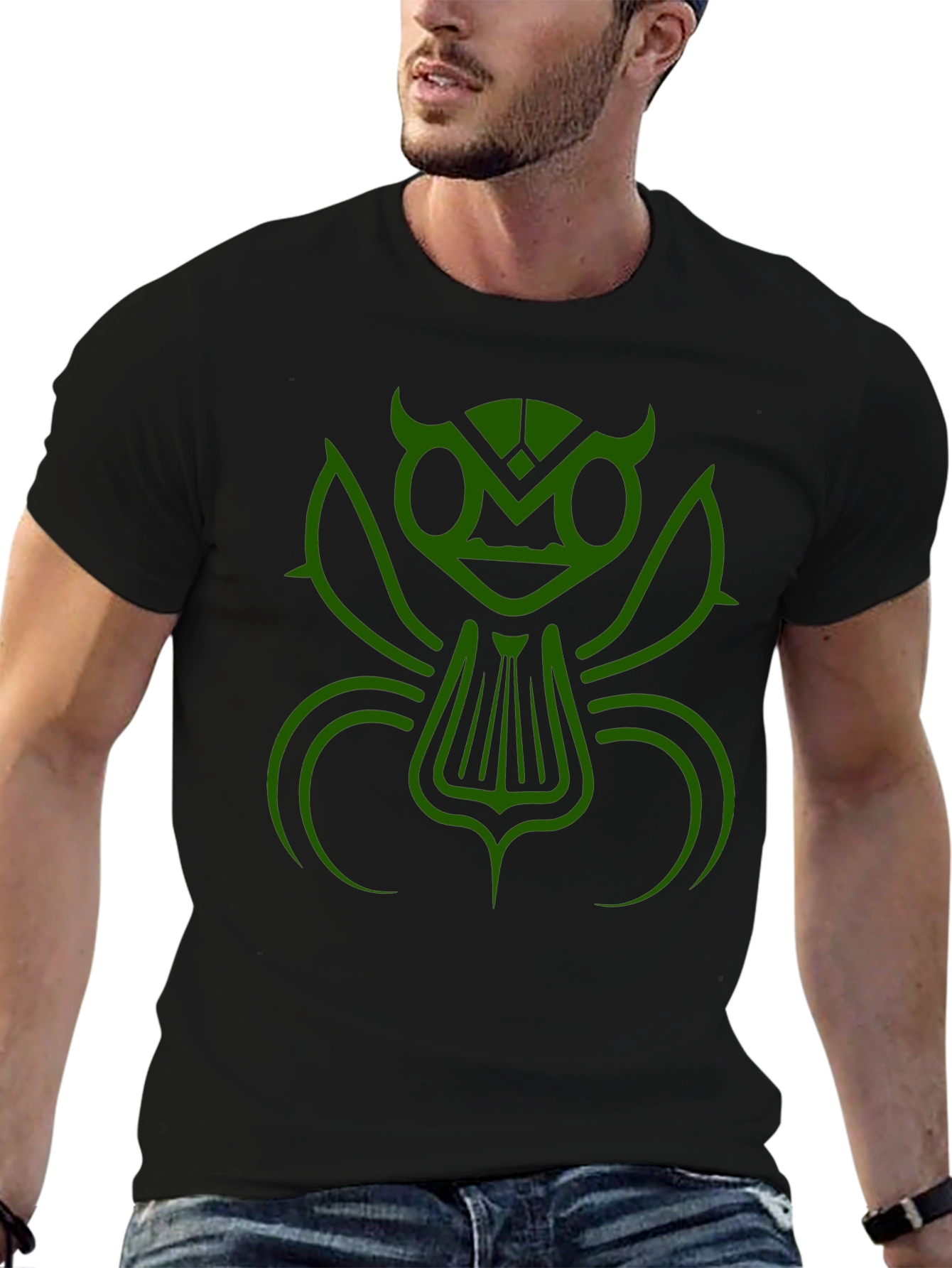 Abstract Insect Graphic Tee - Black