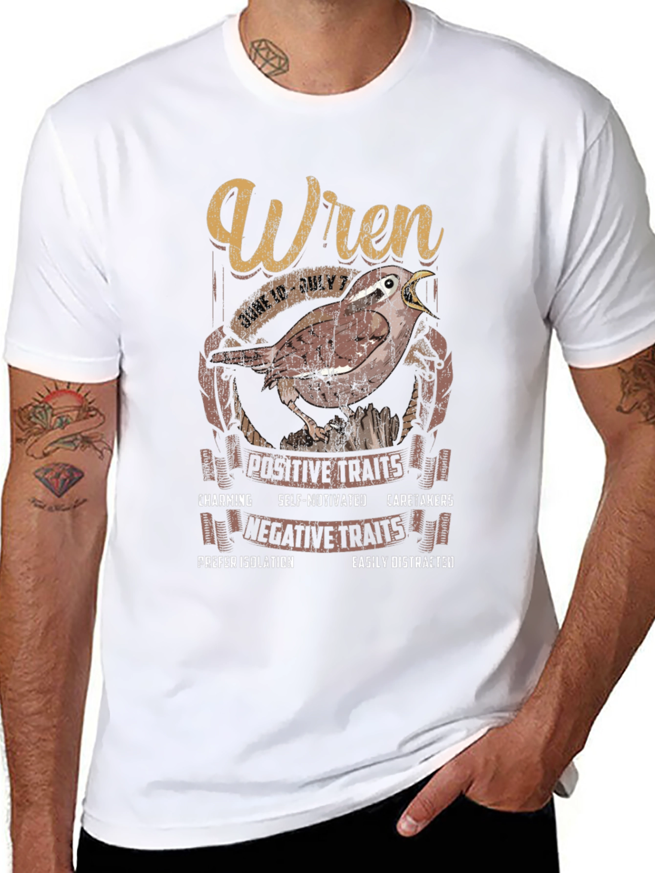 Wren Zodiac Sign T-Shirt: June 10 - July 7