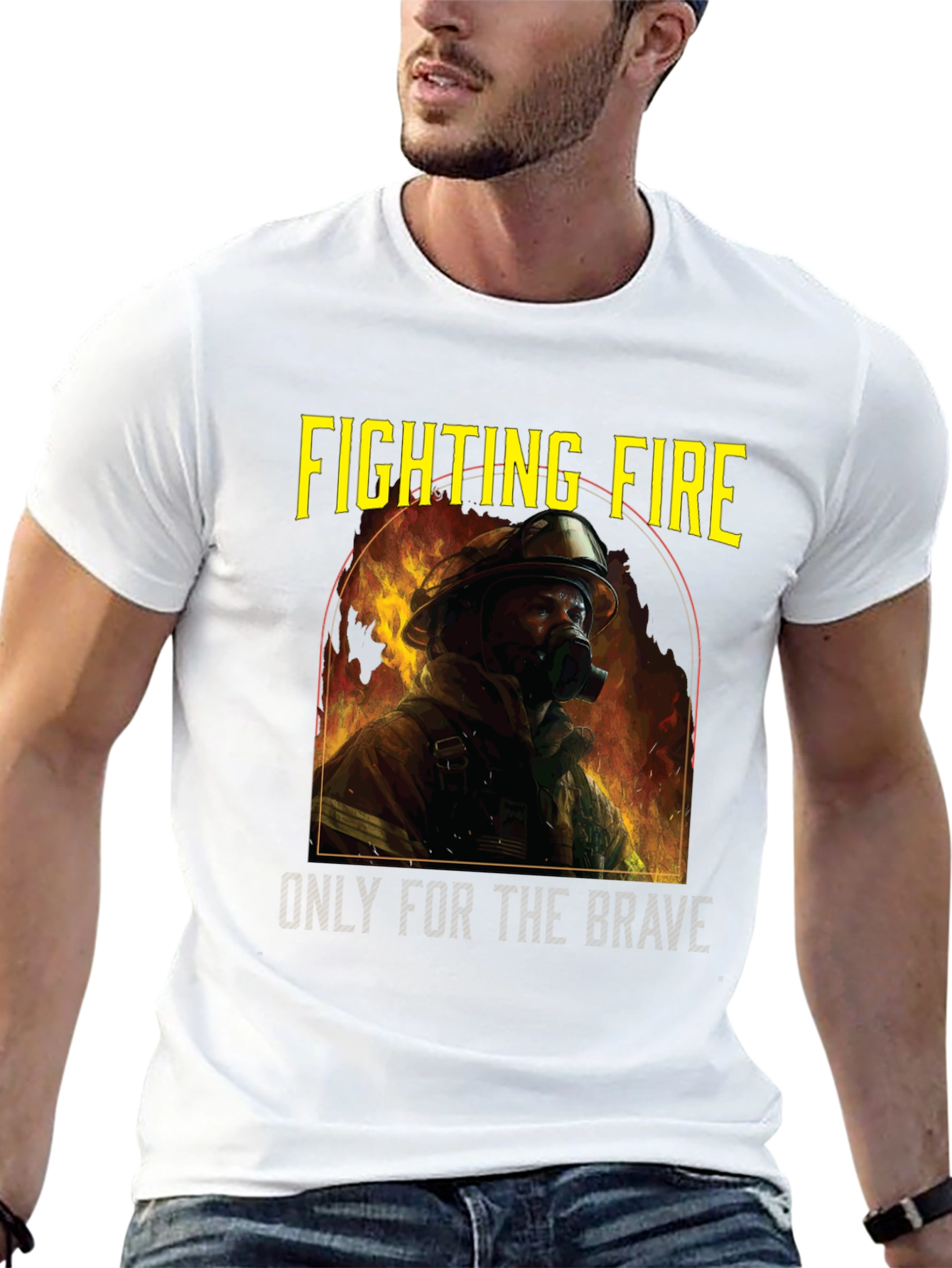 Fighting Fire Brave Firefighter T-Shirt