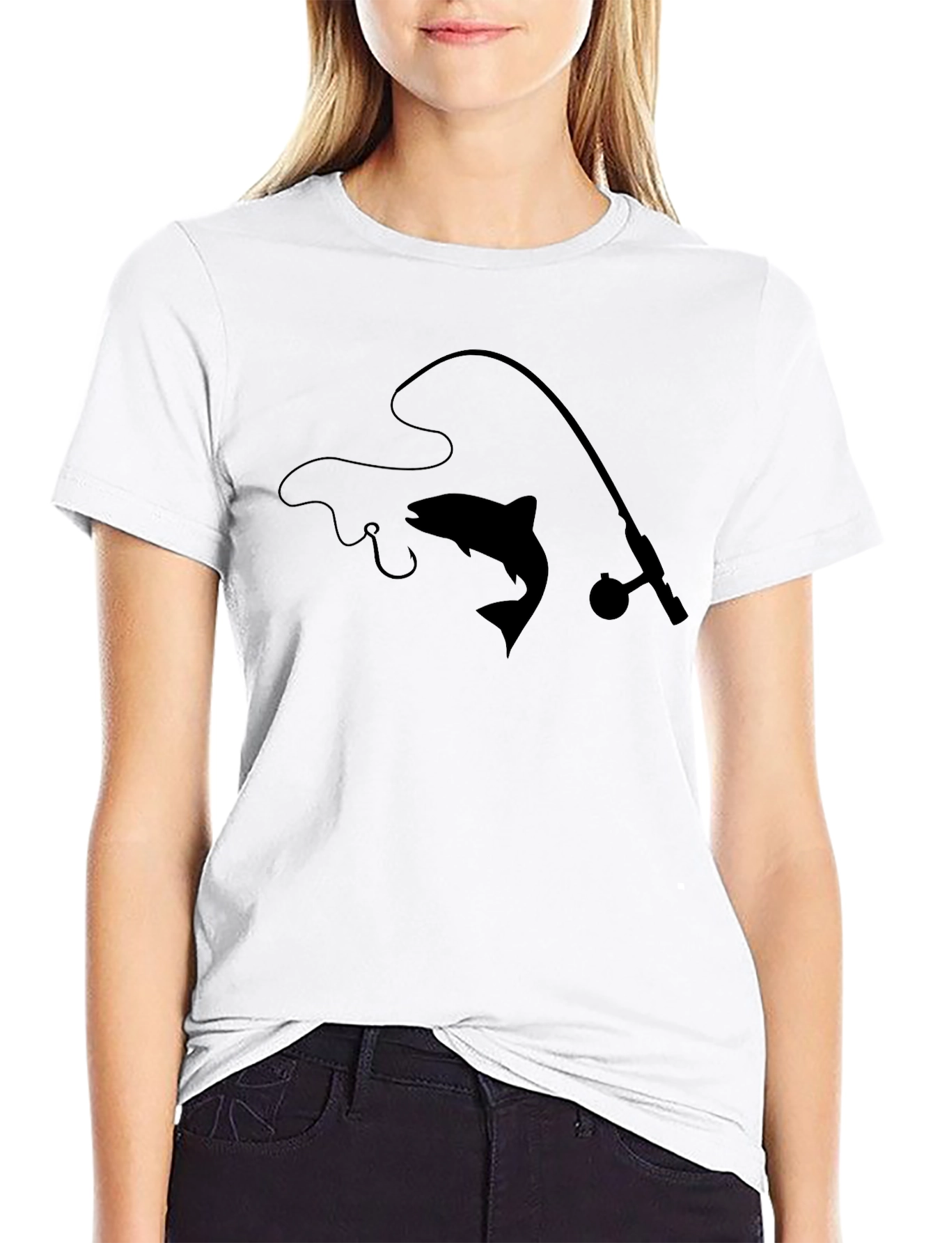 Fishing Silhouette Graphic T-Shirt