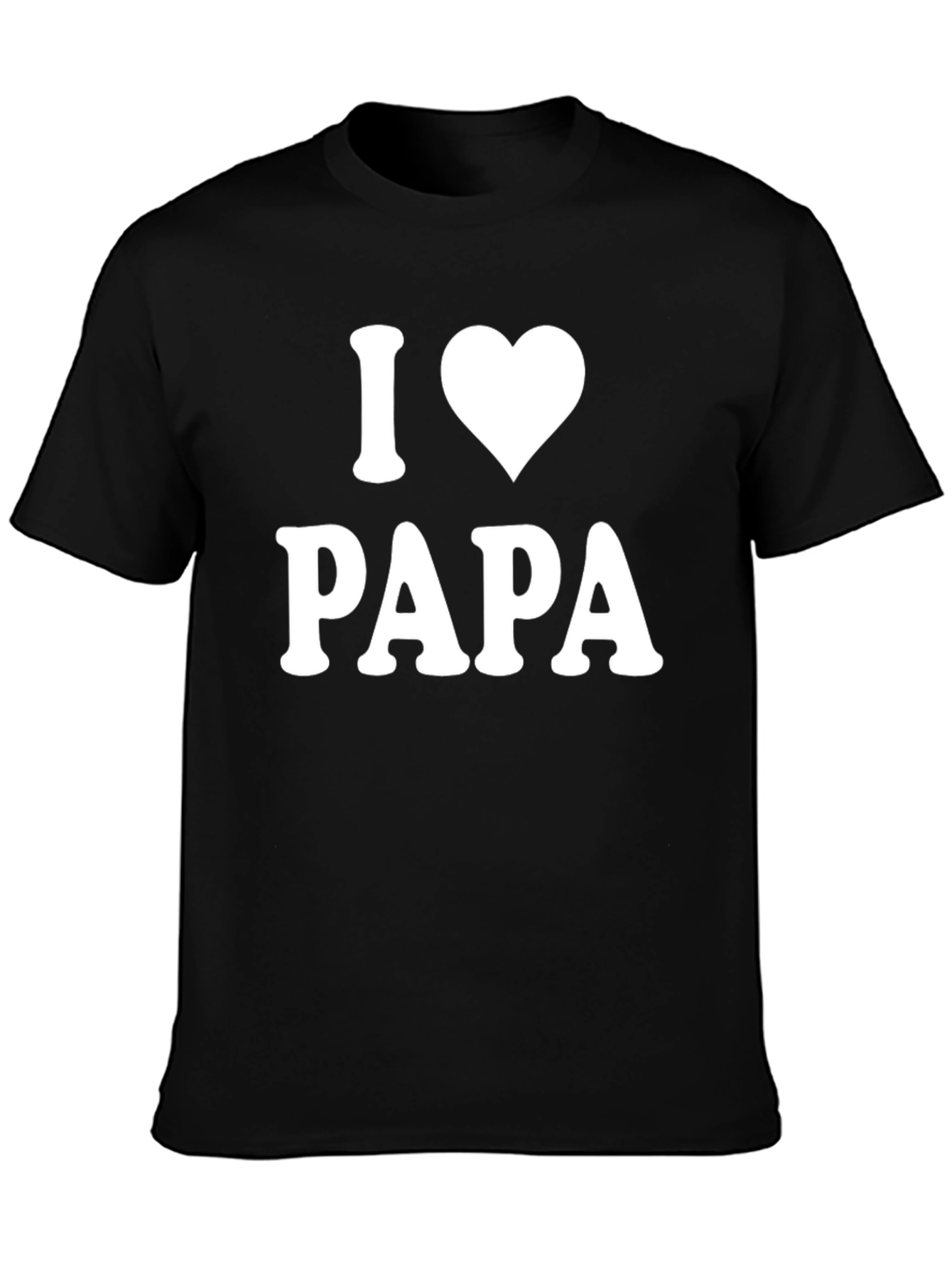 I Heart Papa Black T-Shirt - Fathers Day Gift