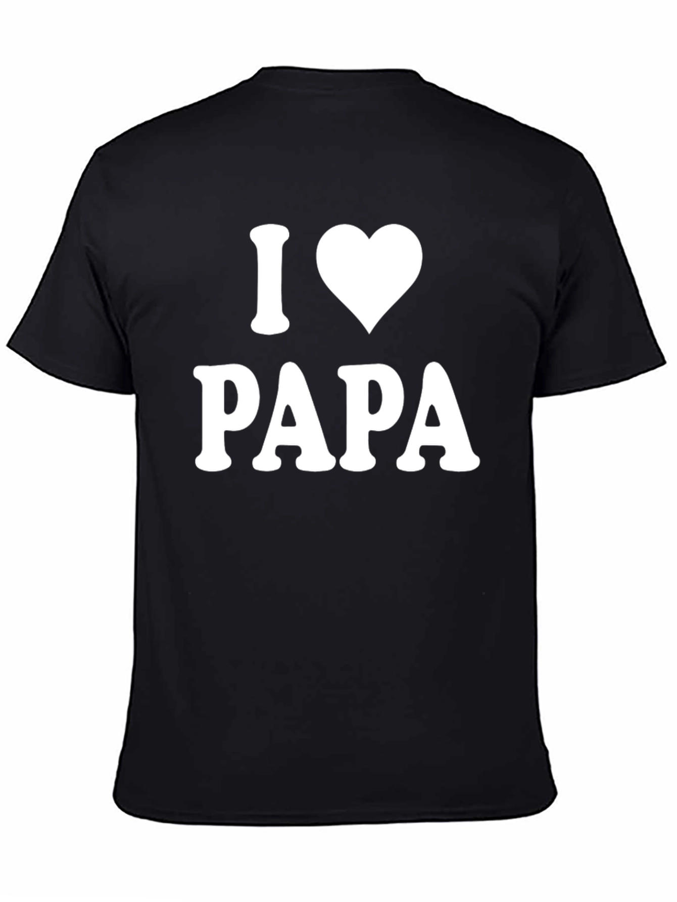 I Heart Papa Black T-Shirt - Fathers Day Gift