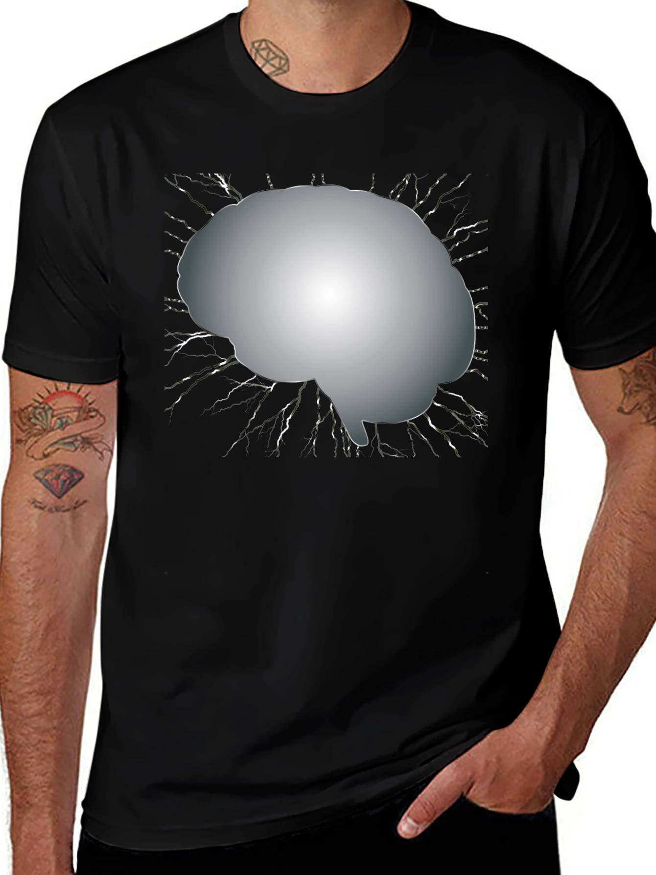 Brain Graphic Tee - Mens Black T-Shirt