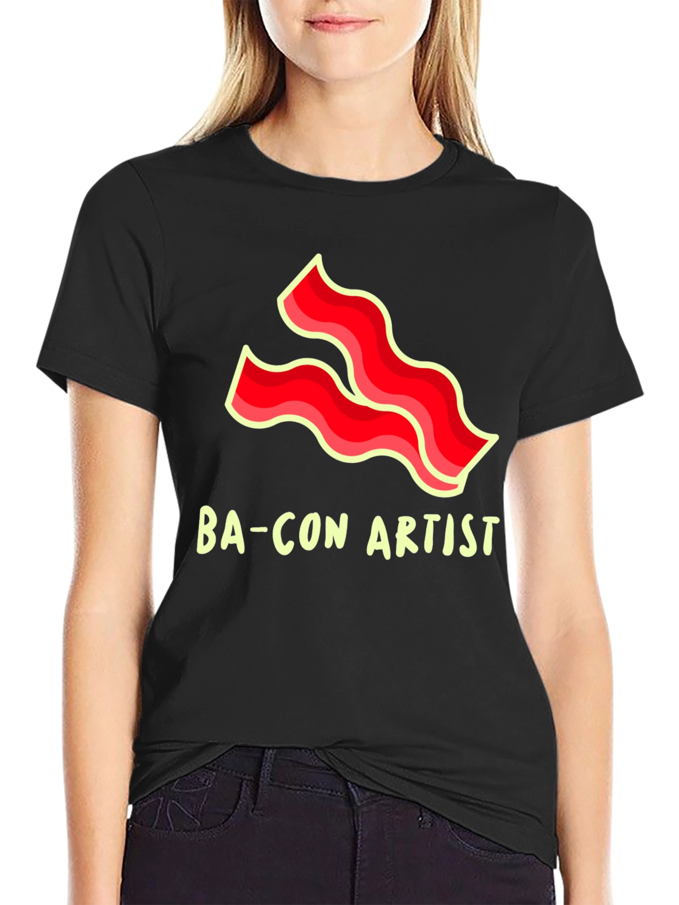 Bacon Artist Black Graphic Tee