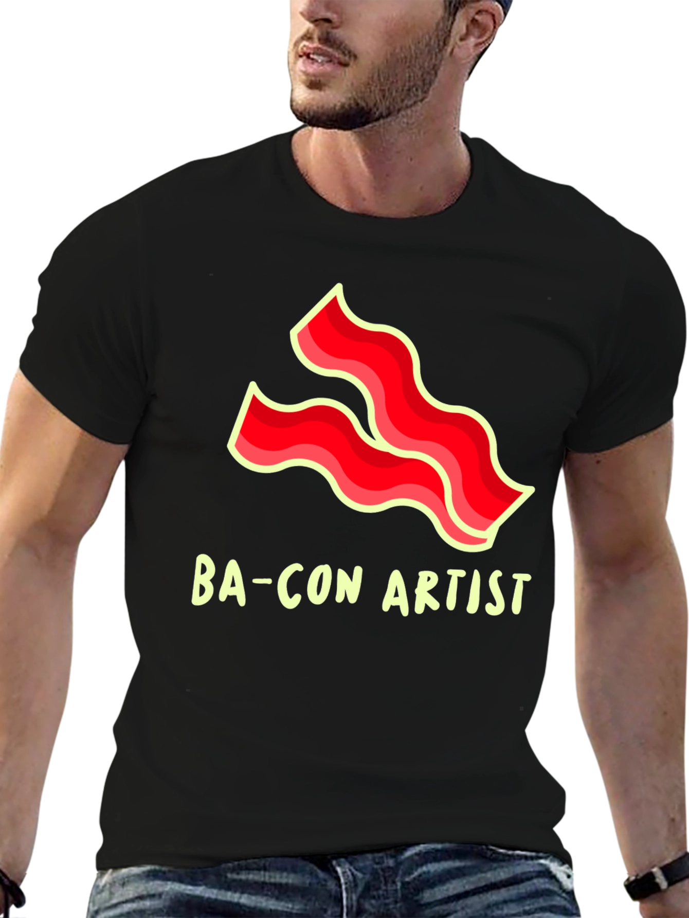 Bacon Artist Black Graphic Tee