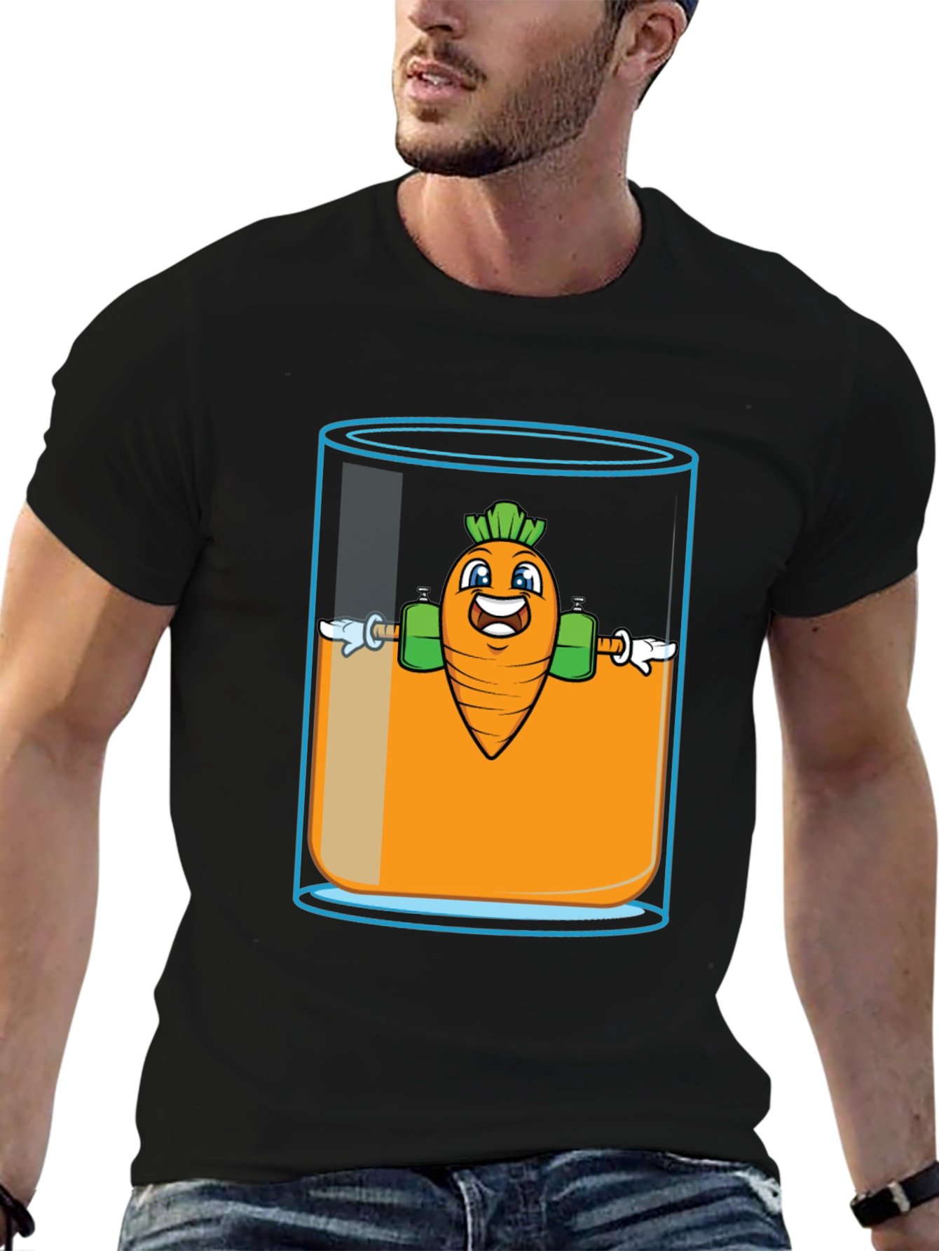 Funny Carrot Juice Gym T-Shirt - Black