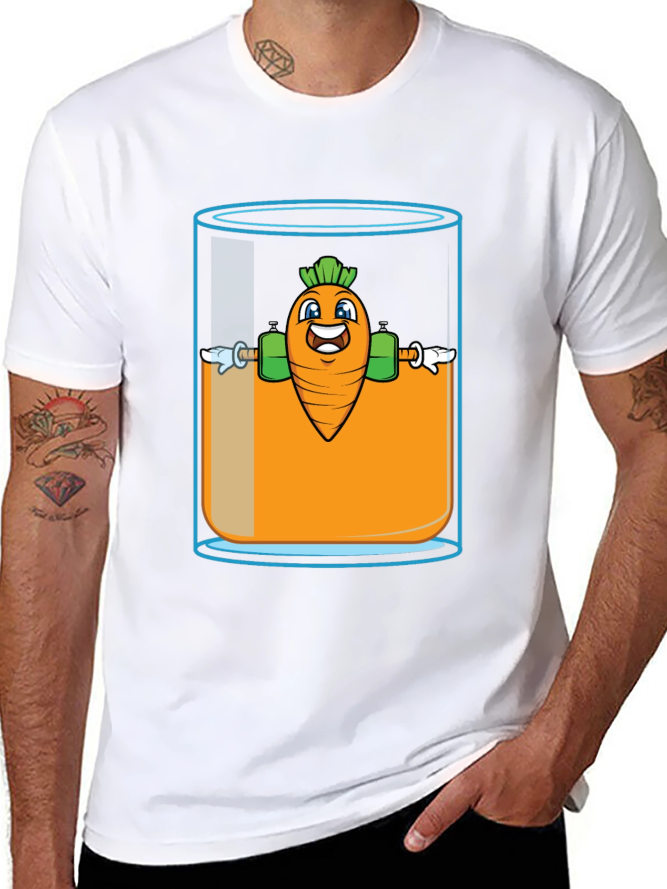 Funny Carrot Juice Gym T-Shirt - Black