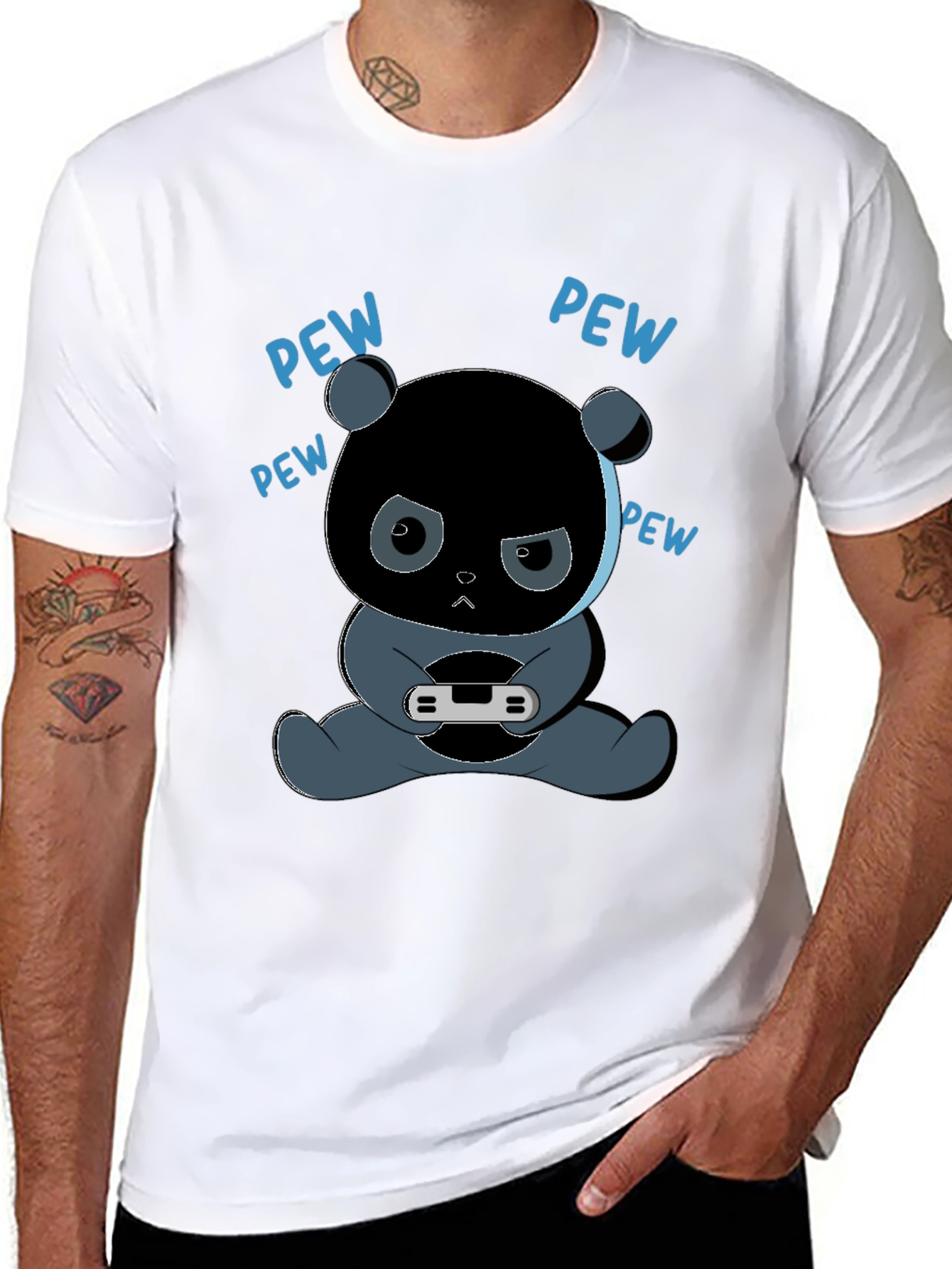 Gamer Panda T-Shirt - Pew Pew