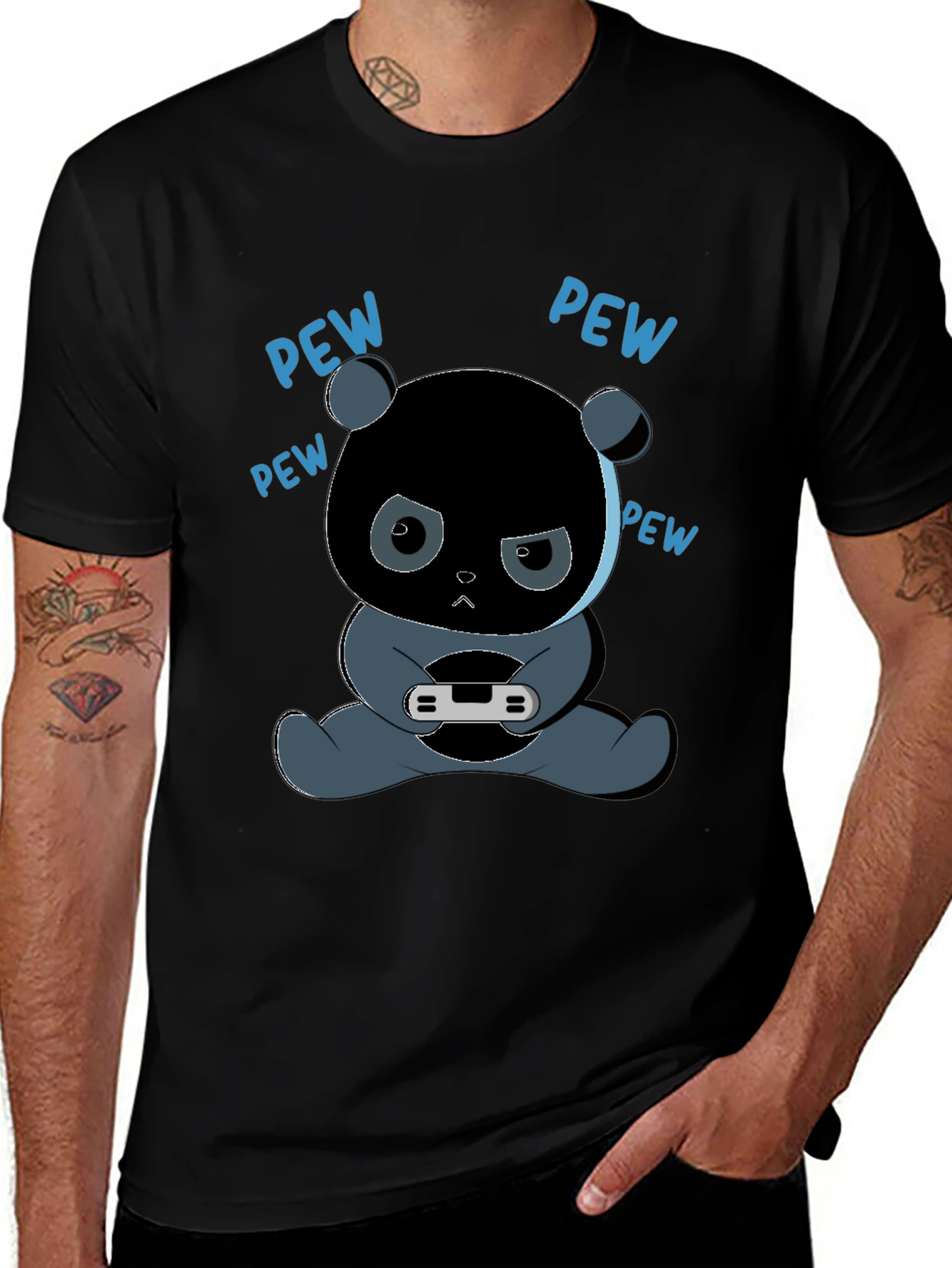 Gamer Panda T-Shirt - Pew Pew