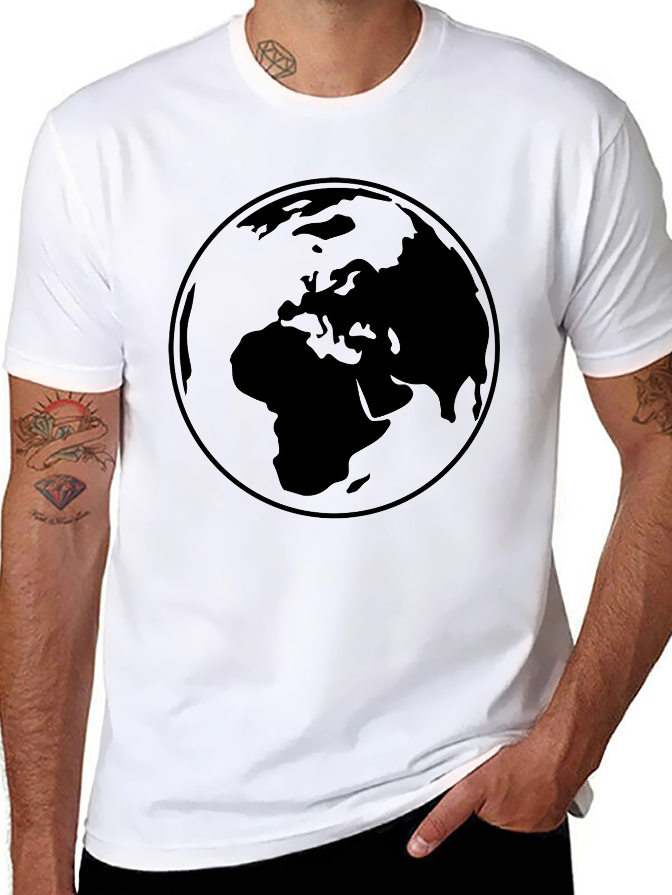 Earth Graphic Black T-Shirt - Global Design Tee