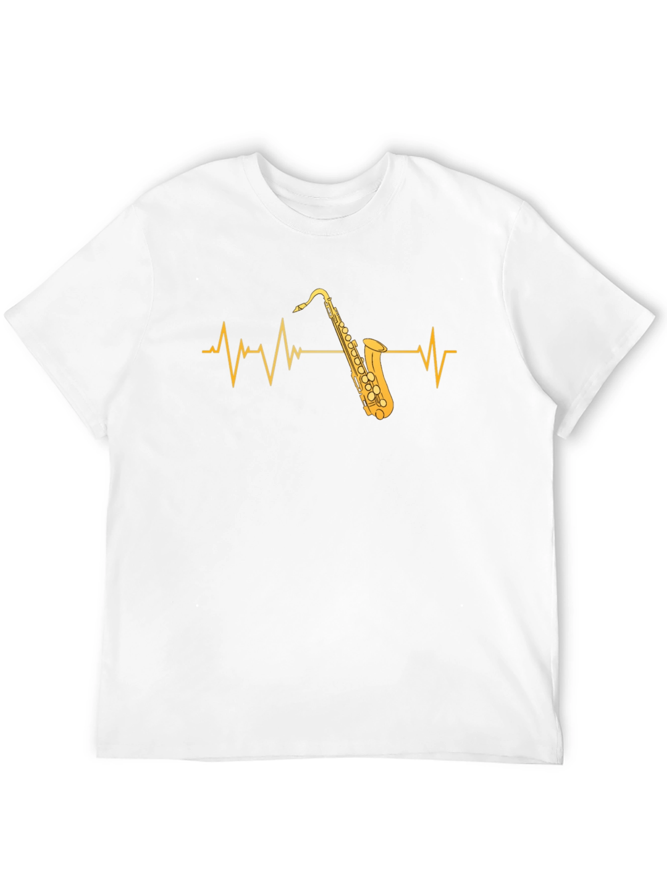 Saxophone Heartbeat Graphic Tee - Musicians Black T-Shirt
