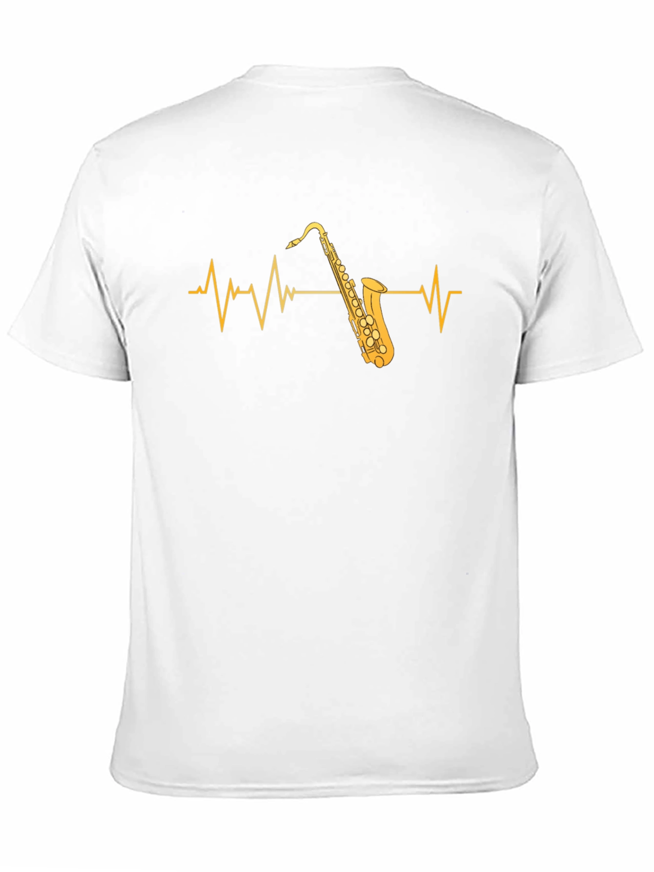 Saxophone Heartbeat Graphic Tee - Musicians Black T-Shirt