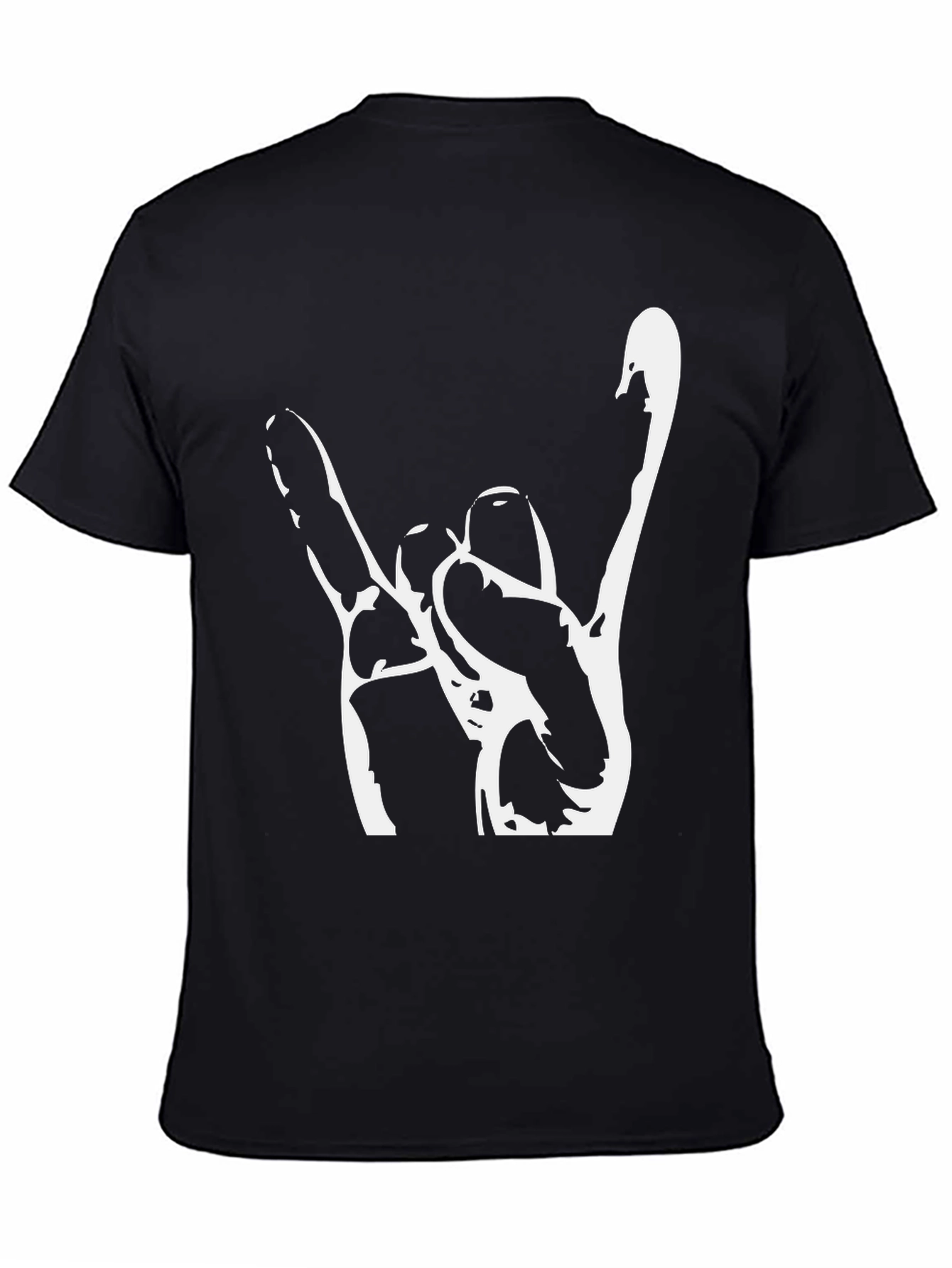 Rock On Hand Graphic Tee - Black Cotton T-Shirt