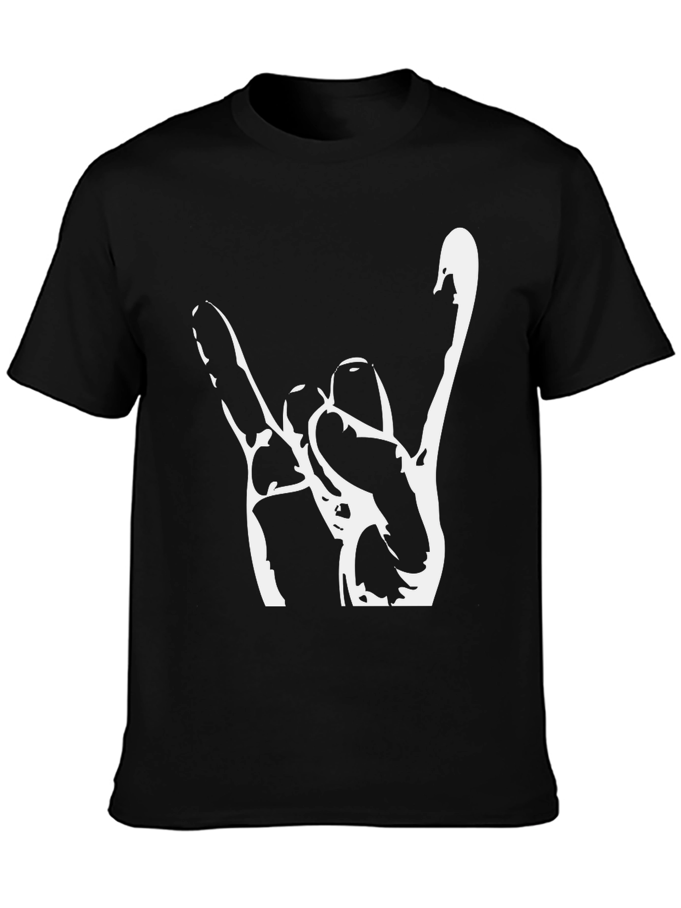 Rock On Hand Graphic Tee - Black Cotton T-Shirt