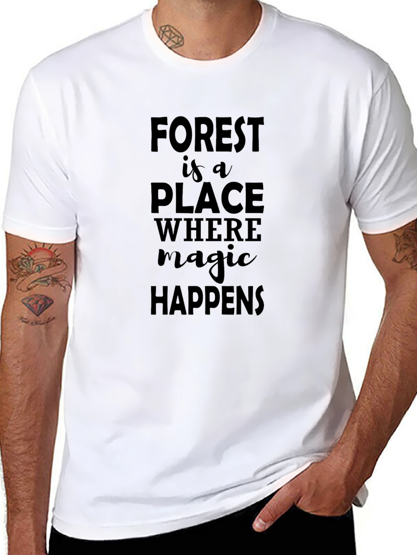 Forest Magic Happens T-Shirt - Black