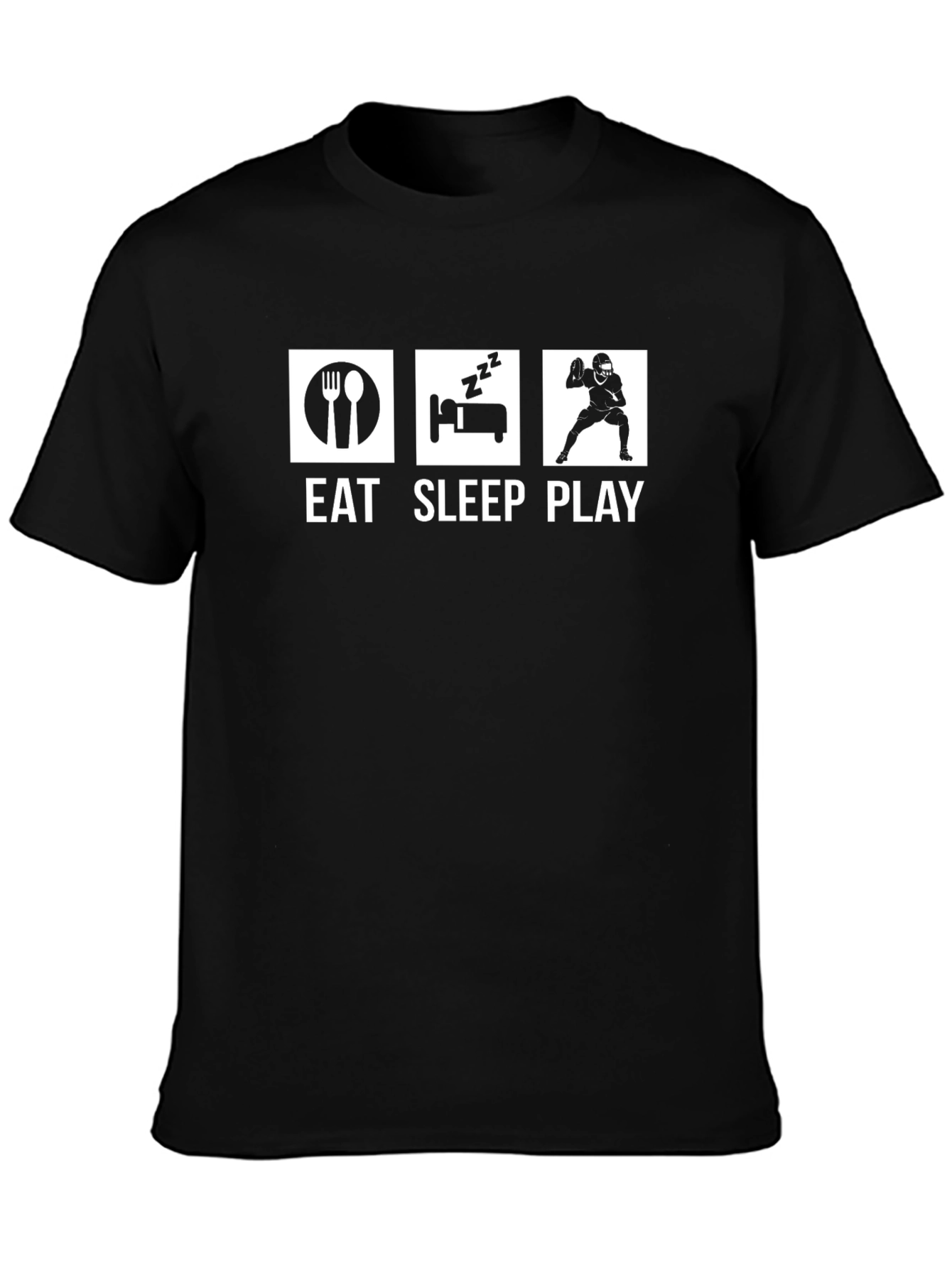 Eat Sleep Play Graphic Tee - Black Cotton T-Shirt