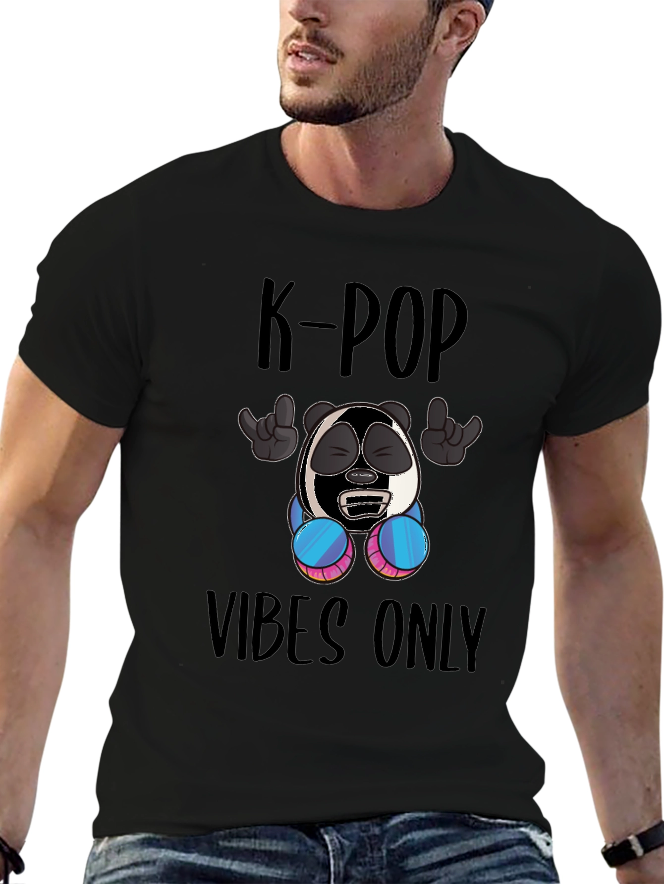K-Pop Vibes Only Graphic Tee - Fun Style