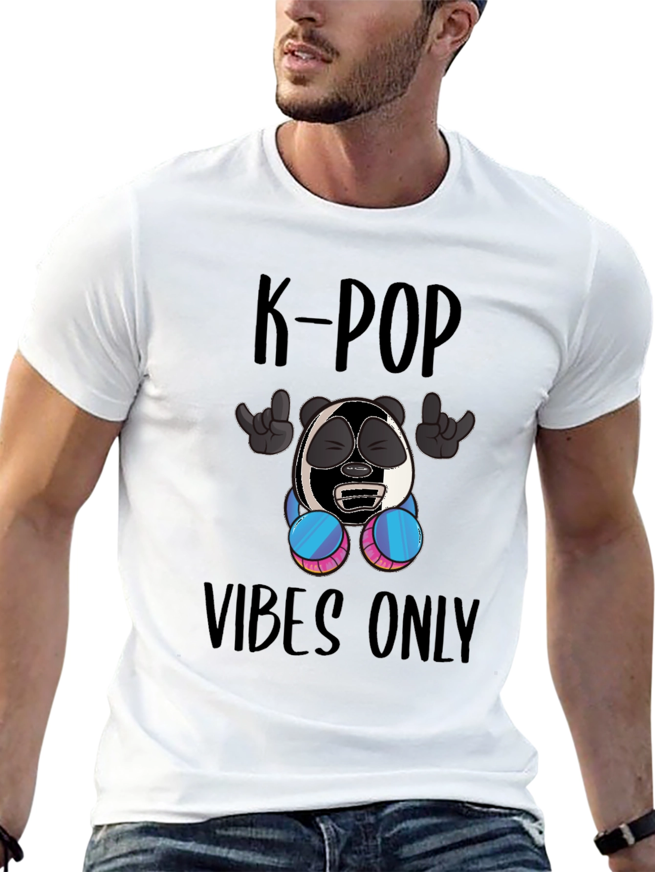 K-Pop Vibes Only Graphic Tee - Fun Style