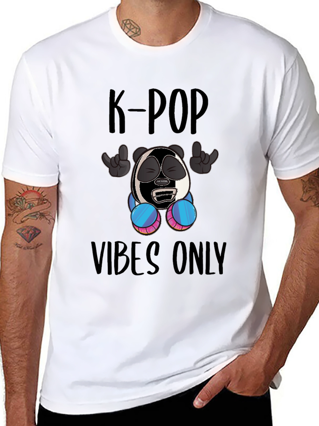 K-Pop Vibes Only Graphic Tee - Fun Style