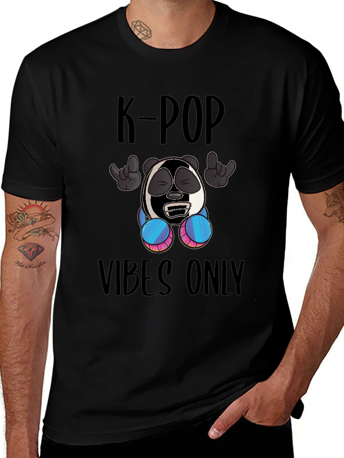 K-Pop Vibes Only Graphic Tee - Fun Style