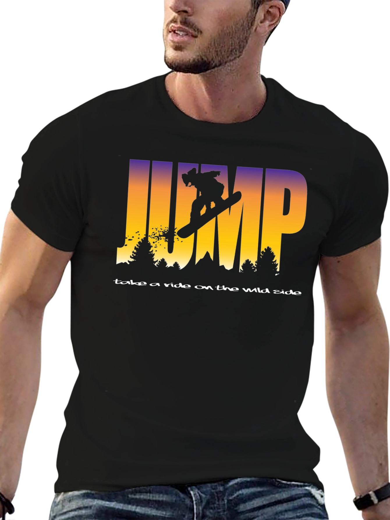 Jump Snowboarder Graphic Tee - Wild Side Ride