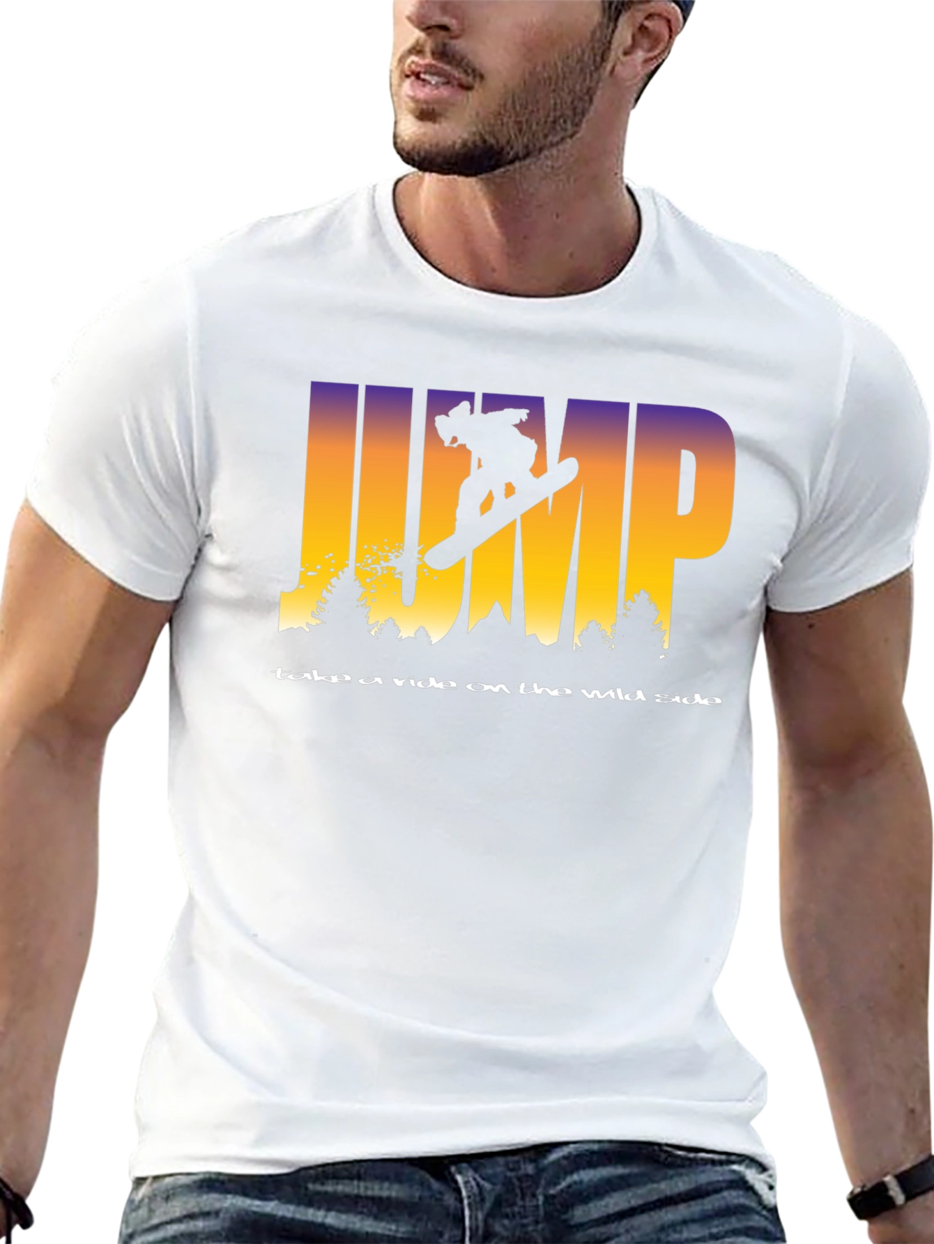 Jump Snowboarder Graphic Tee - Wild Side Ride