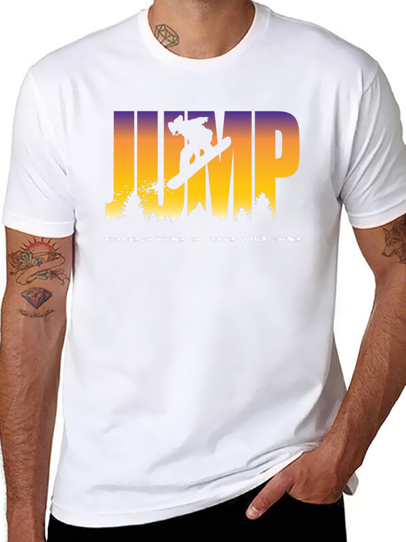 Jump Snowboarder Graphic Tee - Wild Side Ride