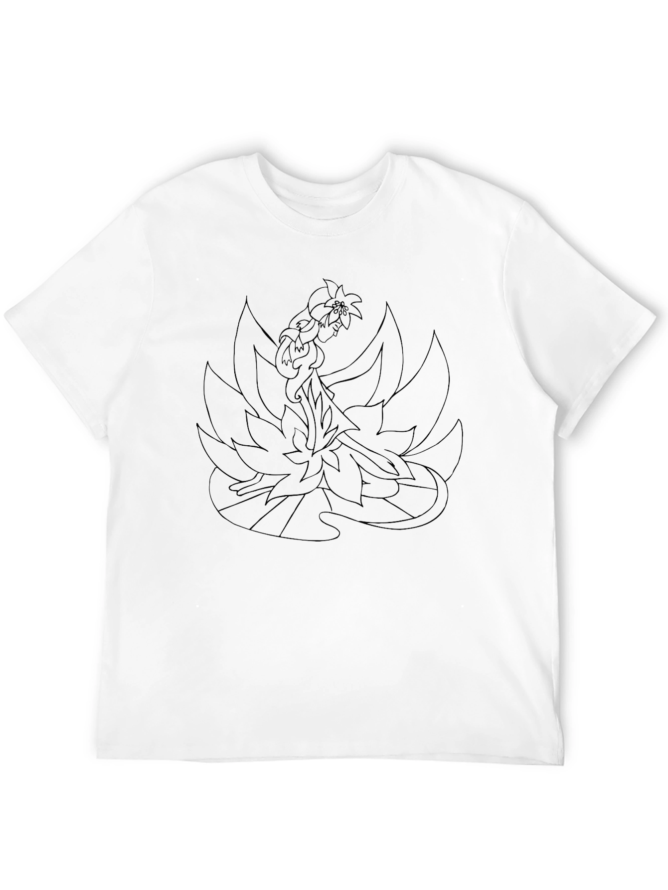 Black Graphic Tee - Nine-Tailed Fox Design
