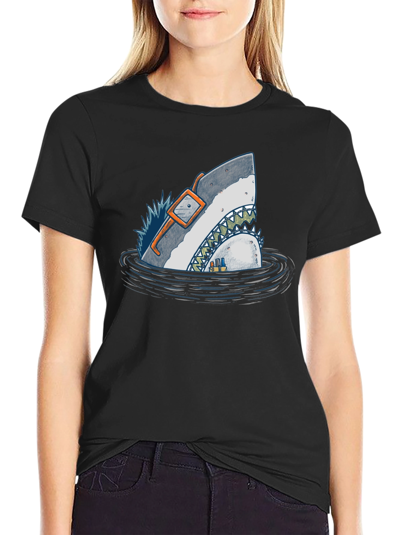 Shark in Water Graphic T-Shirt - Unique Design