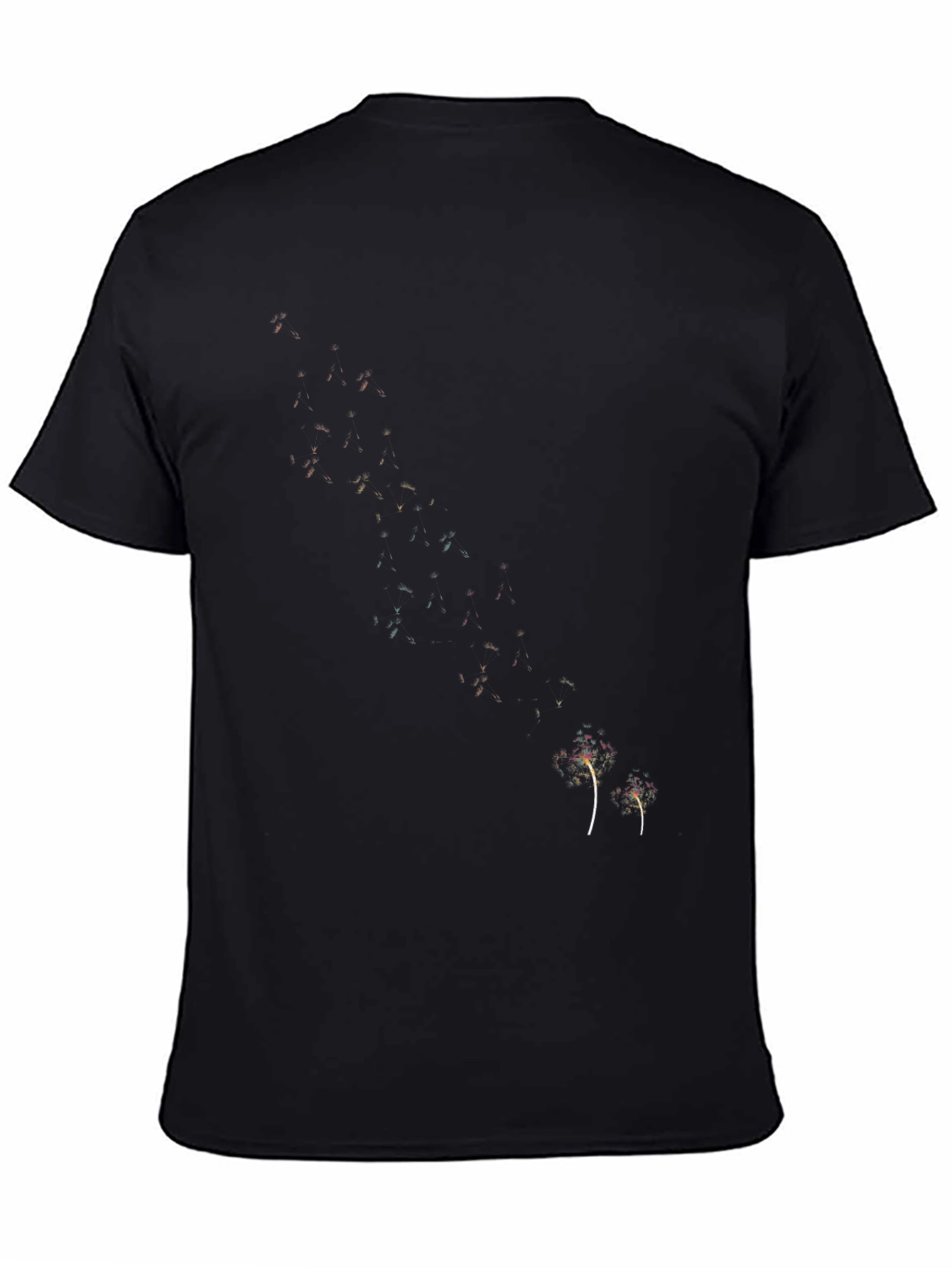 Mens Black Graphic Tee - Dandelion Design