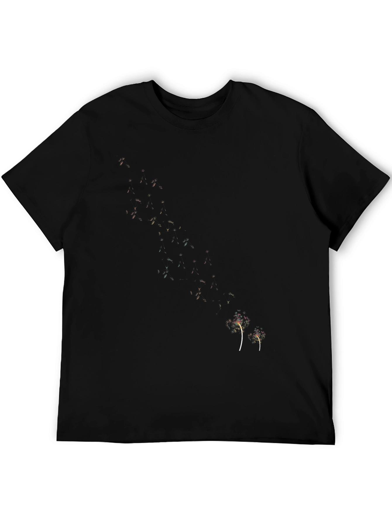 Mens Black Graphic Tee - Dandelion Design